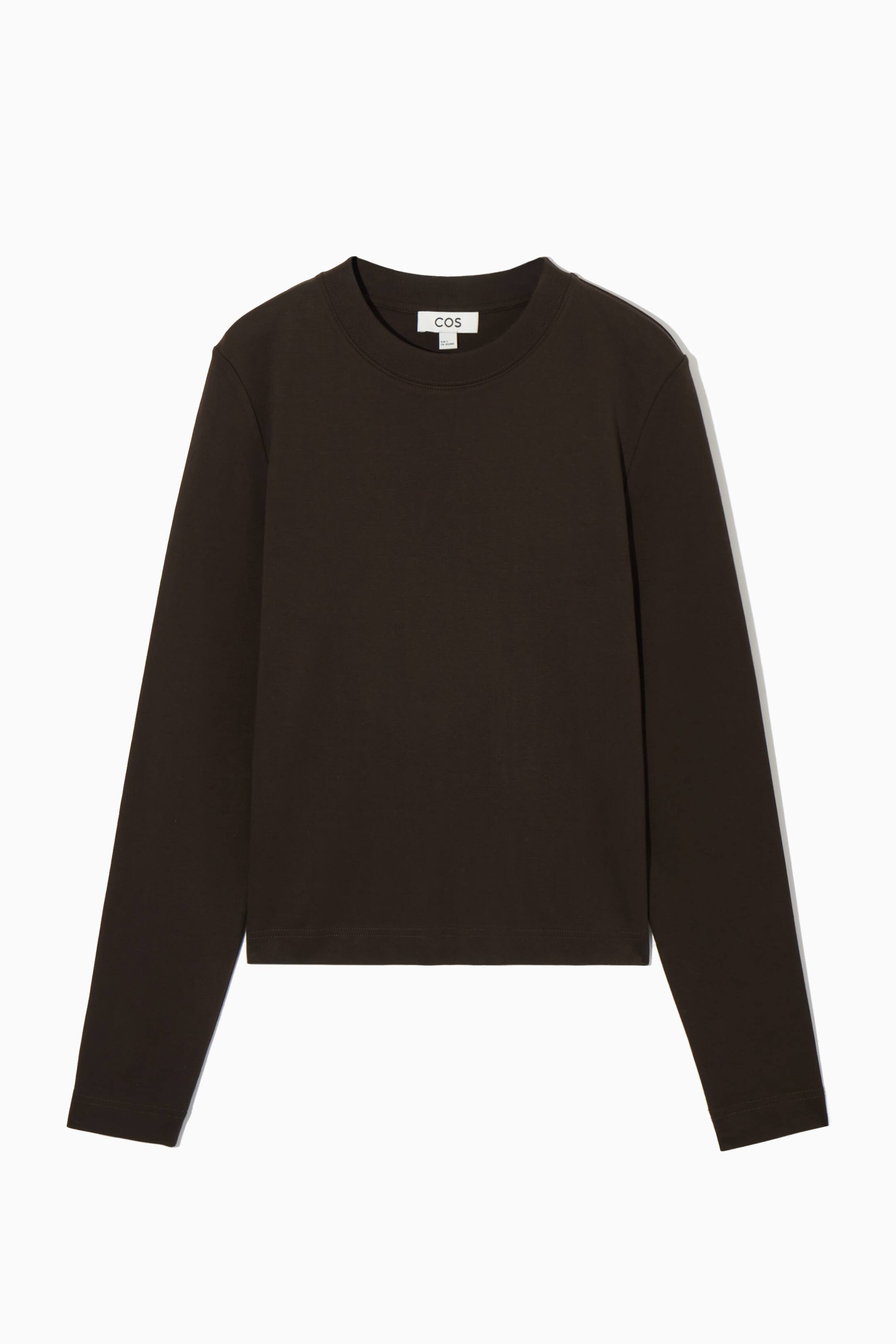 Vezi imaginea mai mare: TRICOU CU MÂNECI LUNGI, TĂIETURĂ CLASICĂ - DARK BROWN - FEMEI | H&M RO 1