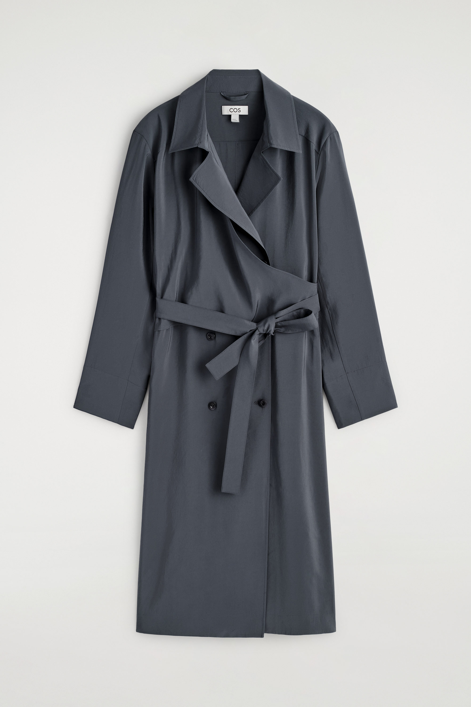 BELTED TRENCH-DETAIL MIDI DRESS - STEEL GRAY | COS US