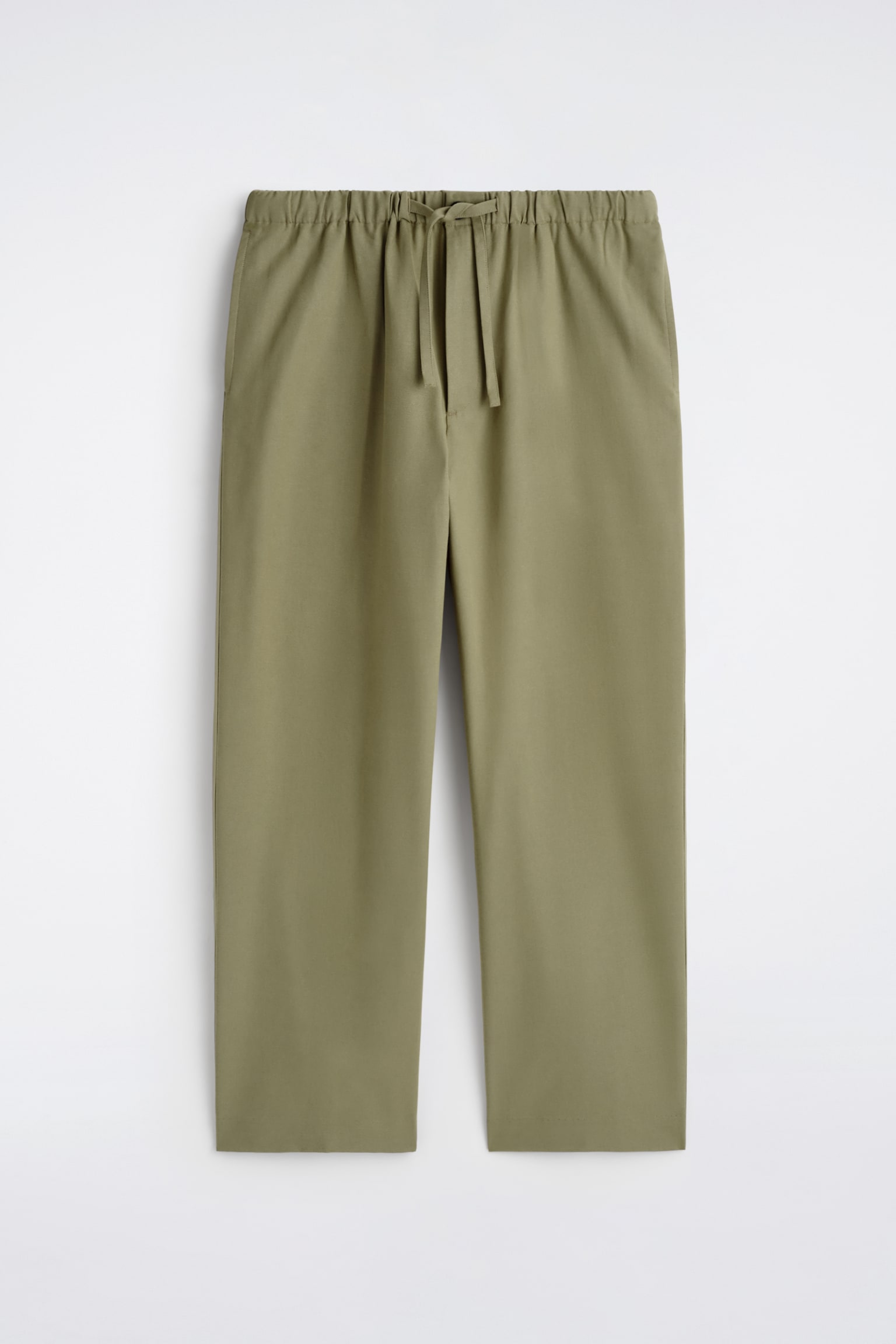 REGULOWANE W PASIE SPODNIE Z NOGAWKAMI TYPU BARREL-KHAKI - 2