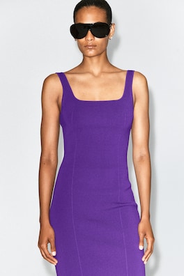 KNITTED MIDI BODYCON DRESS — PURPLE 5