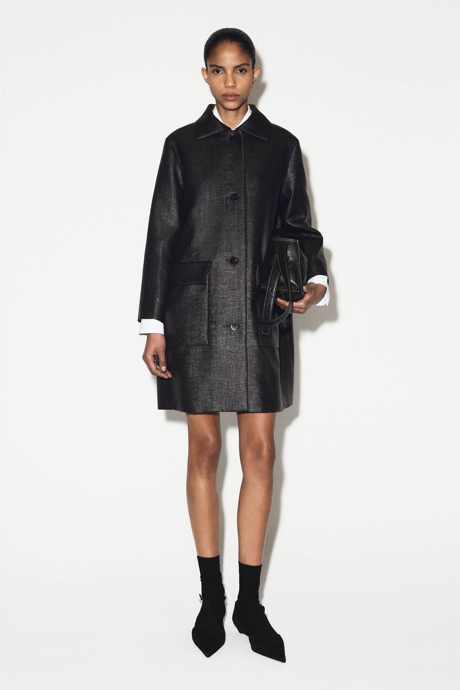 EINREIHIGER STRUKTURIERTER MANTEL - ANTHRAZIT - 9