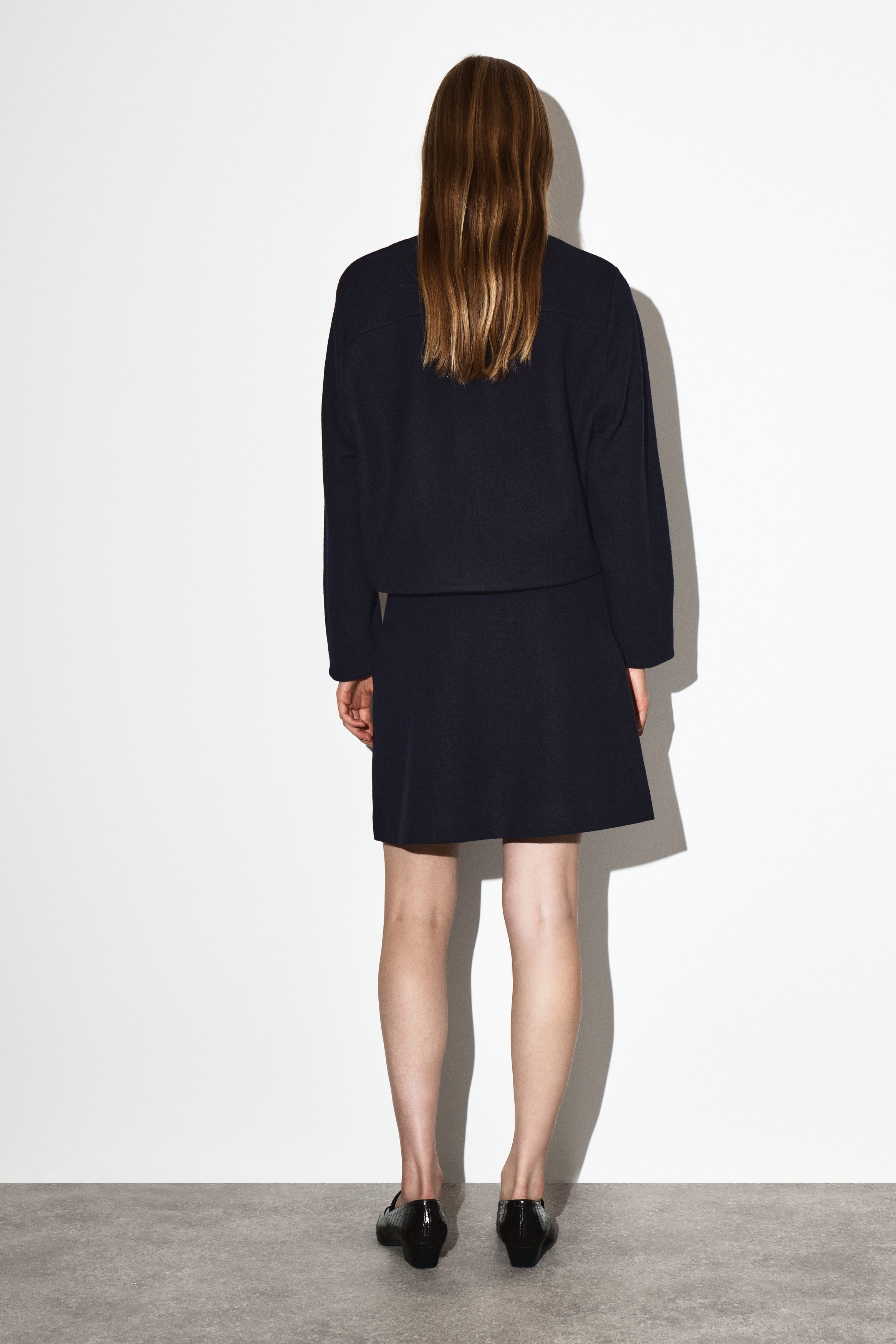 BOILED MERINO WOOL MINI SKIRT - NAVY | COS US