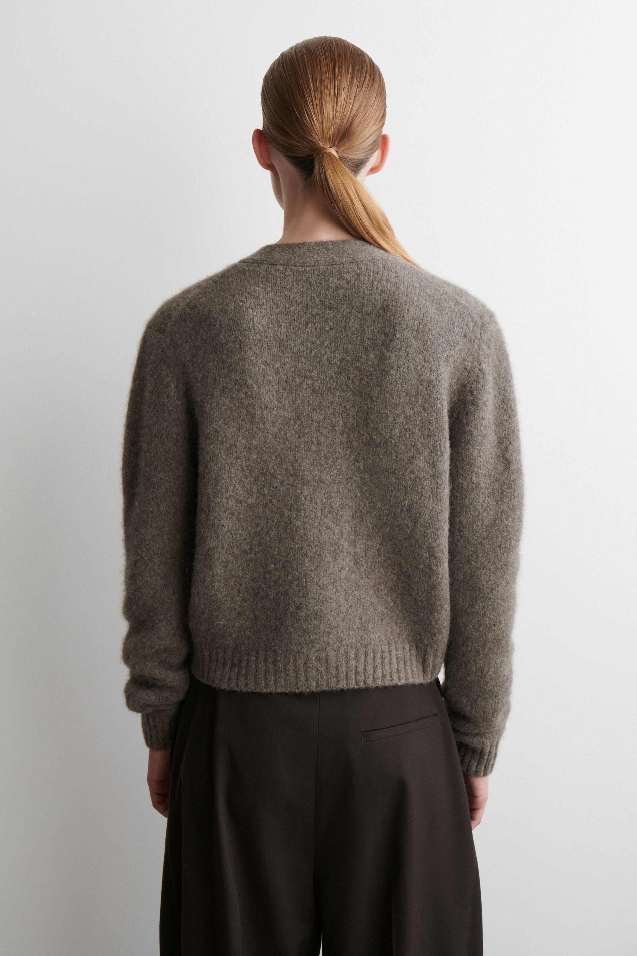 CROPPED ALPACA-BLEND CARDIGAN