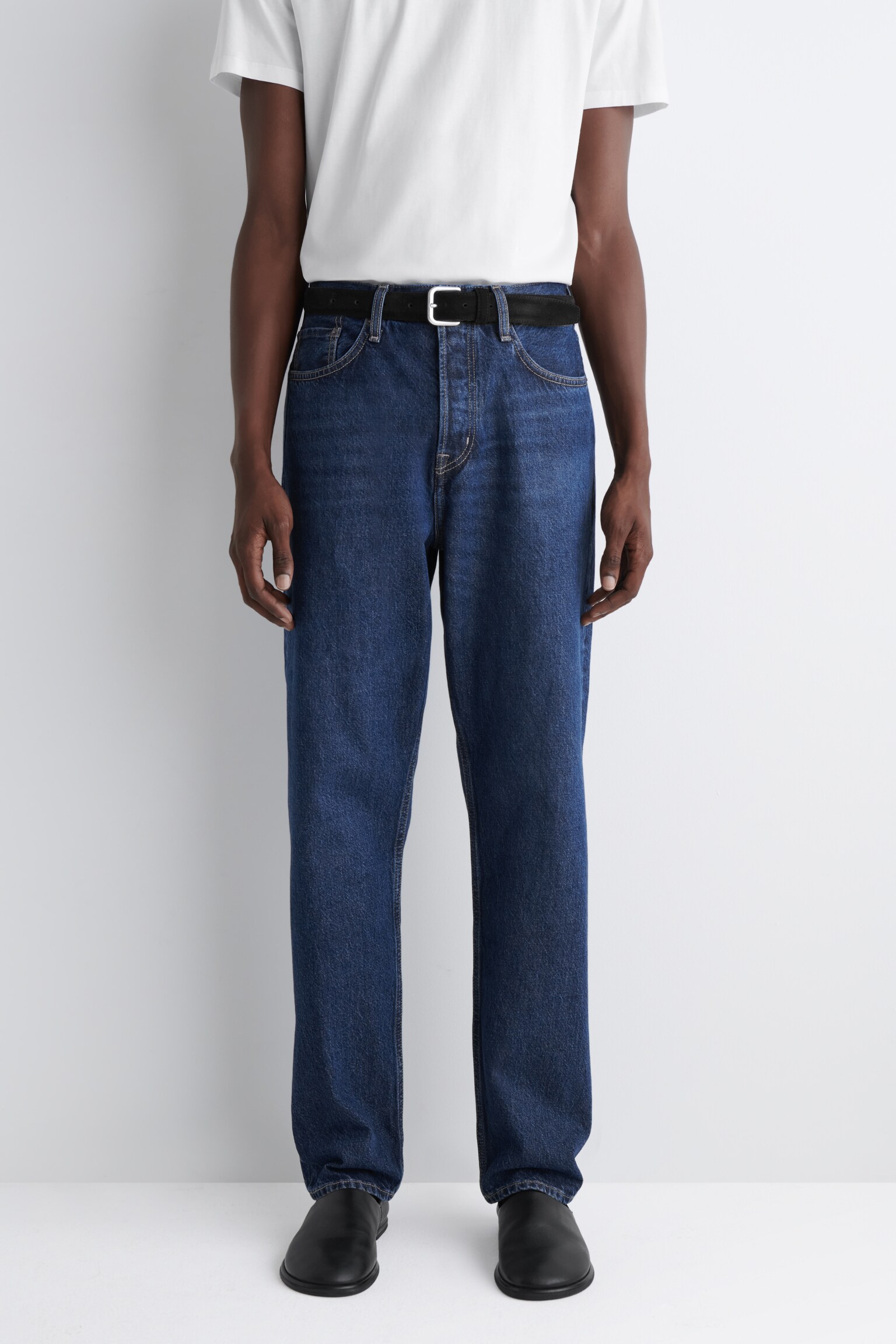 SIGNATURE JEANS MIT GERADEM BEIN - Dunkelblau/SCHWARZE WASCHUNG - 5