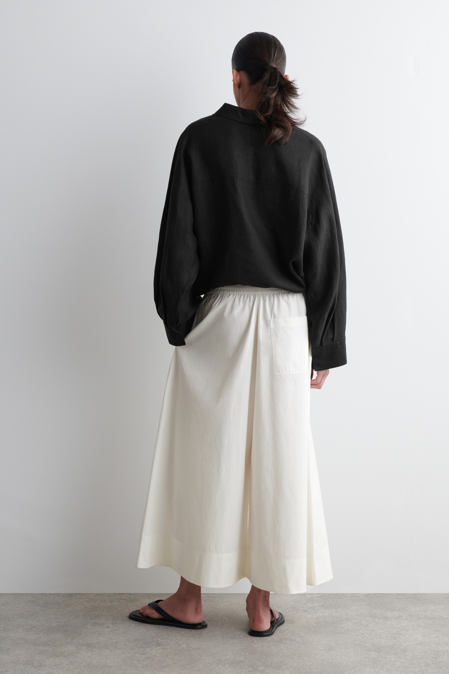PANTALÓN PALAZZO MAXIVOLUMEN - BLANCO/VERDE CLARO - 6