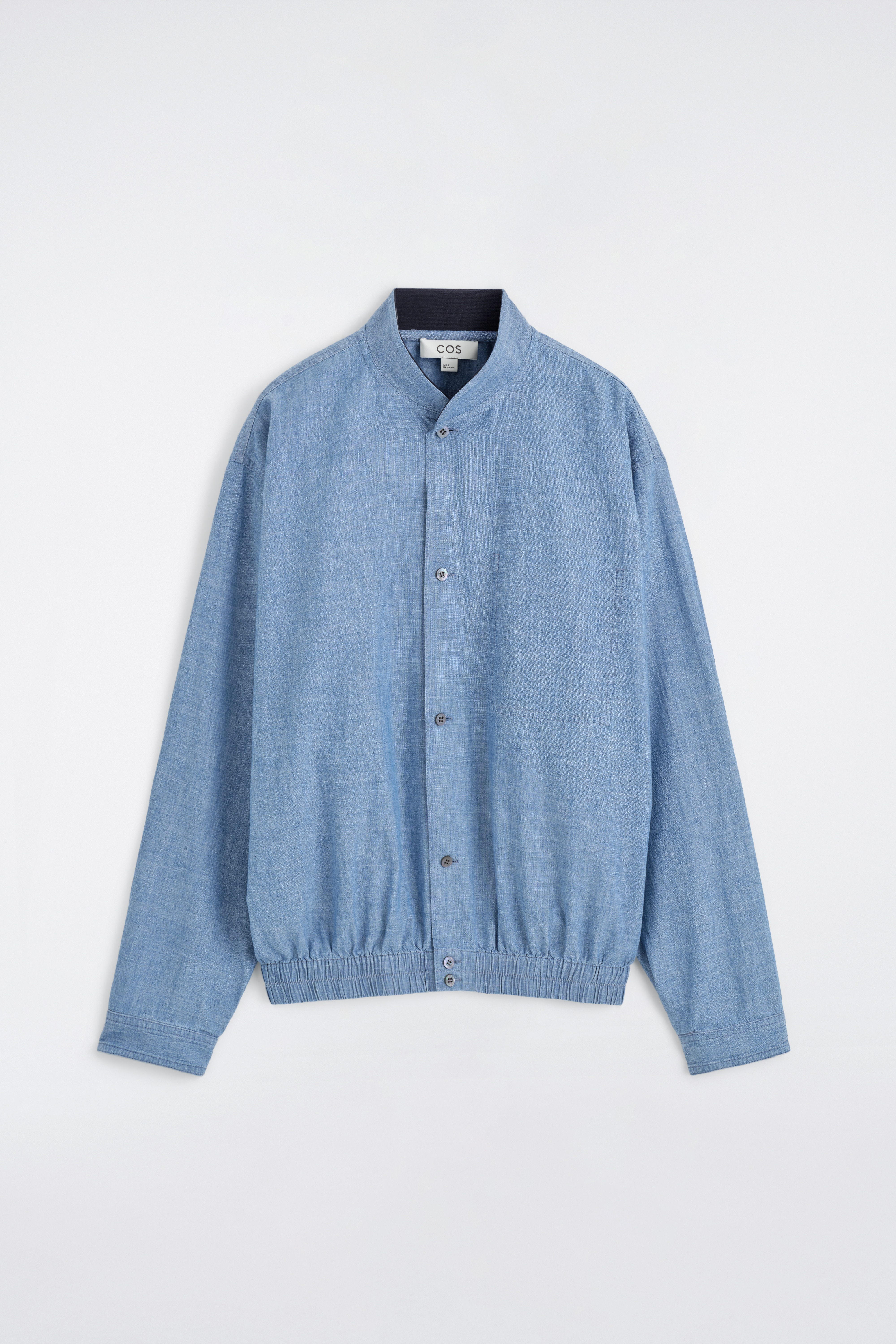 HEMDJACKE AUS DENIM IM BOMBERJACKEN-STIL - Blau