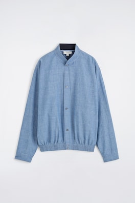 BOMBER-STYLE DENIM SHIRT — BLUE 9