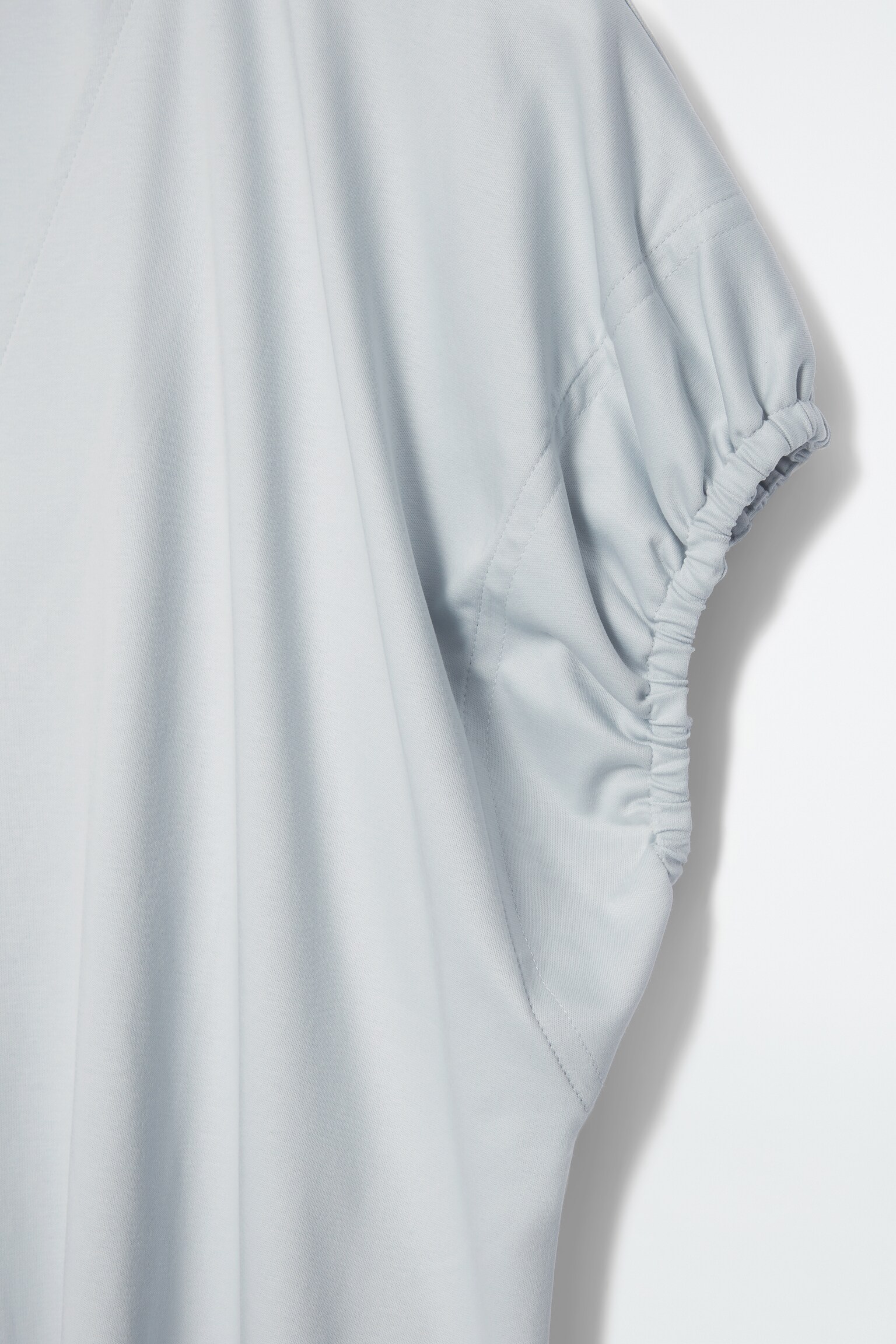 GERAFFTE BLUSE AUS BAUMWOLLE - HELLBLAU - 2