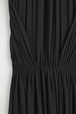 DRAPED GATHERED CHIFFON MAXI DRESS — CARBON 7