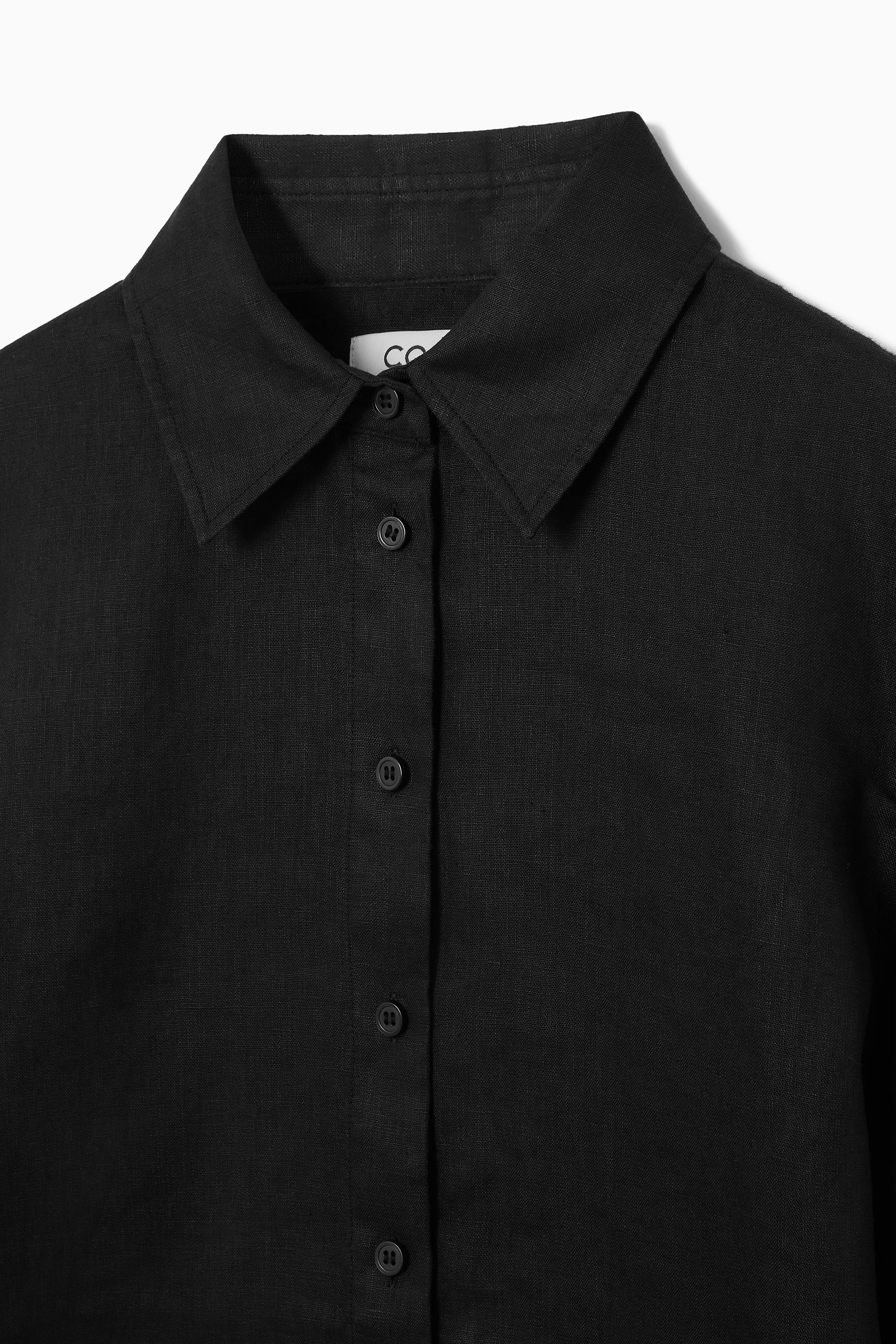 【極美品】Black Frayed Edge Linen Shirt 極美品】Black Frayed Edge Linen Shirt Black Frayed Edge