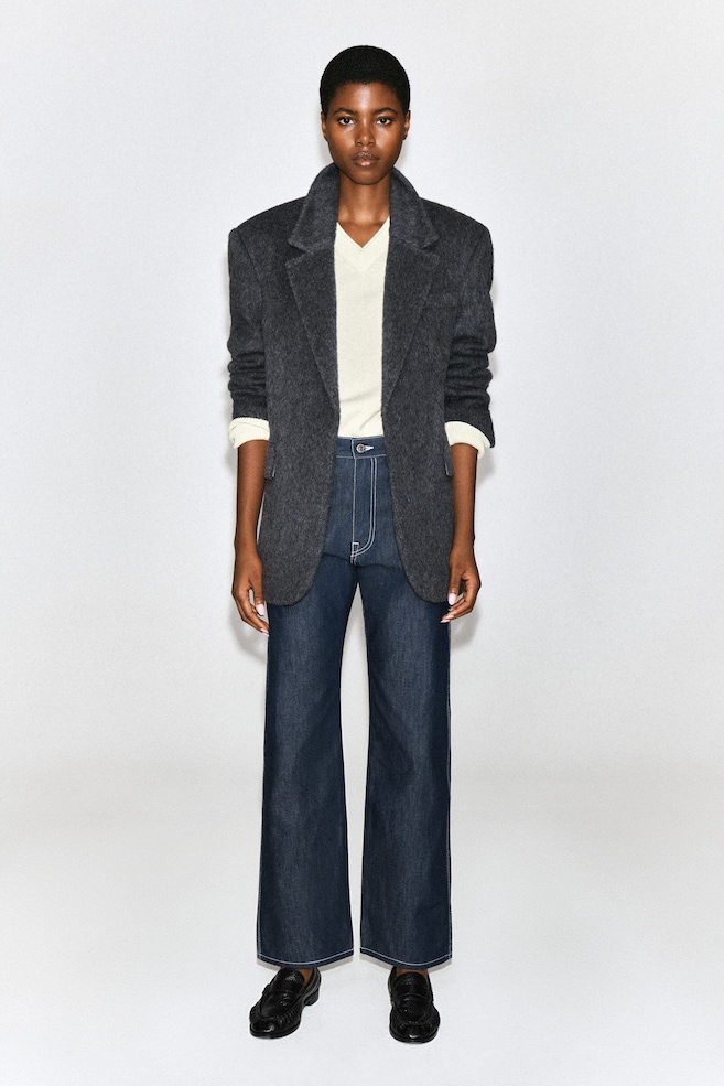 CHORD TOPSTITCHED RAW STRAIGHT-LEG JEANS — RAW INDIGO