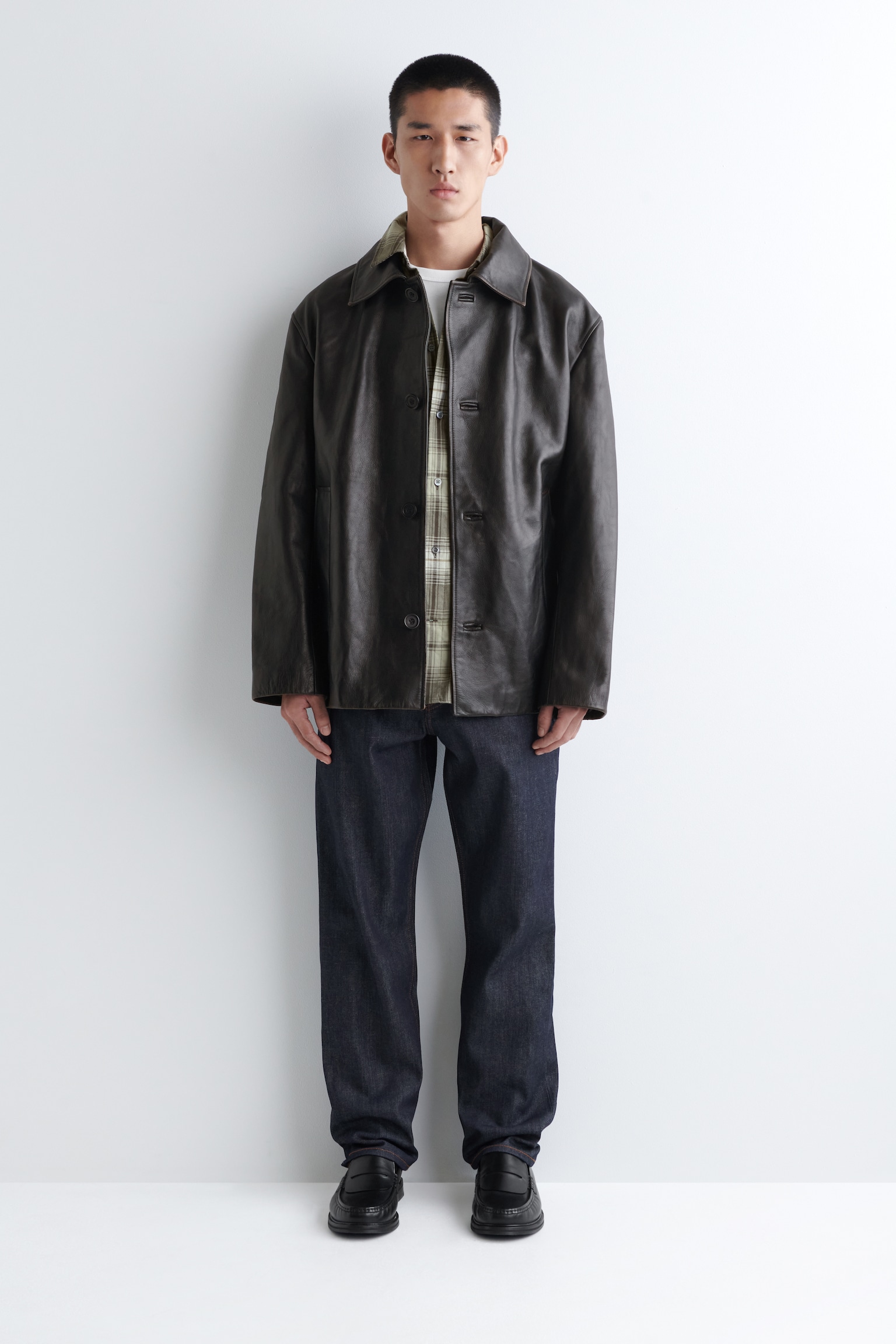 CHEMISE À CARREAUX EN COTON PIMA - KAKI / BRUN / CARREAUX - 6