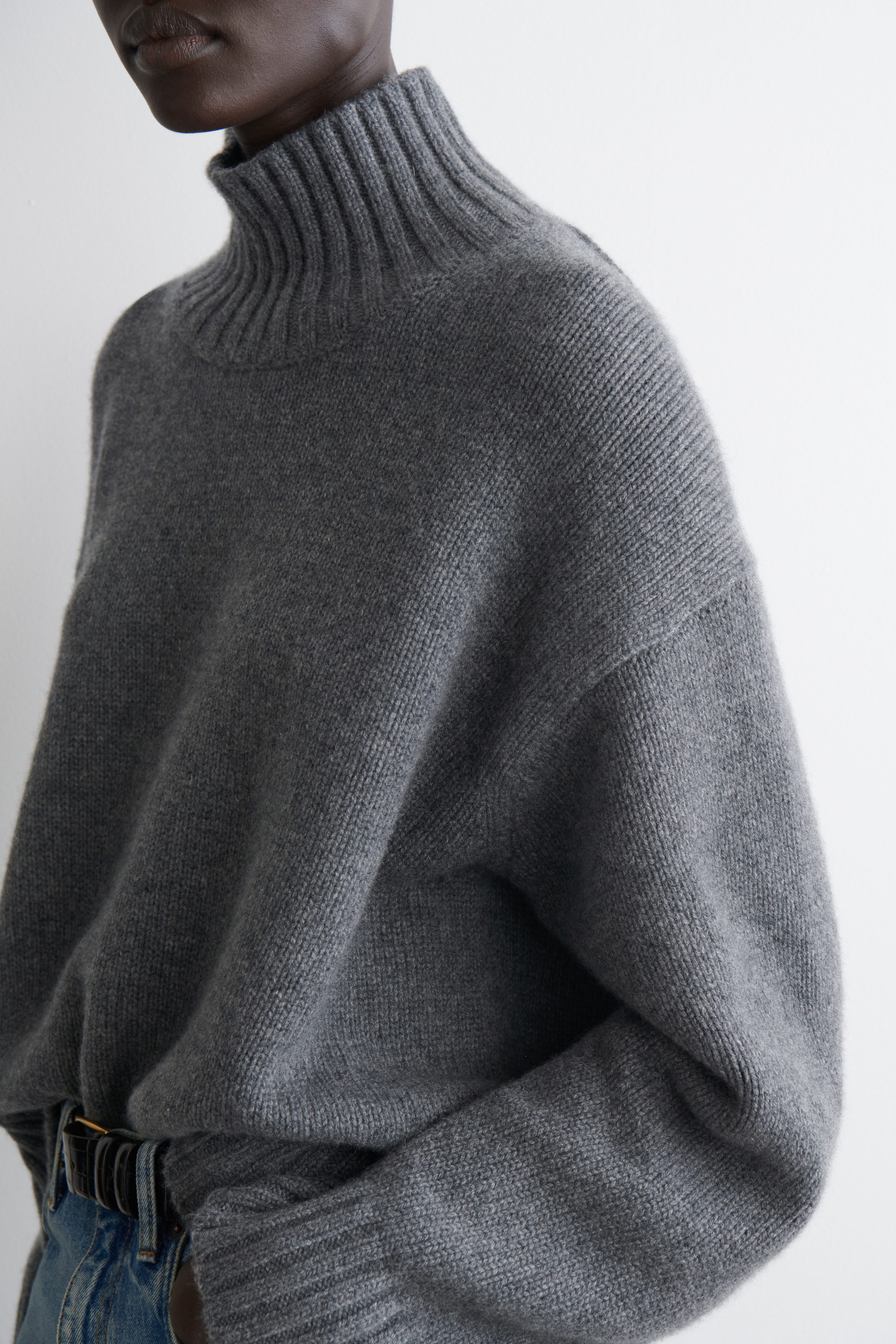 CLESSTE／OVERSIZED HIGH NECK DRIVERS KNIT XFLWAM Turtleneck Sweater Women Oversized Cowl Neck Sweater