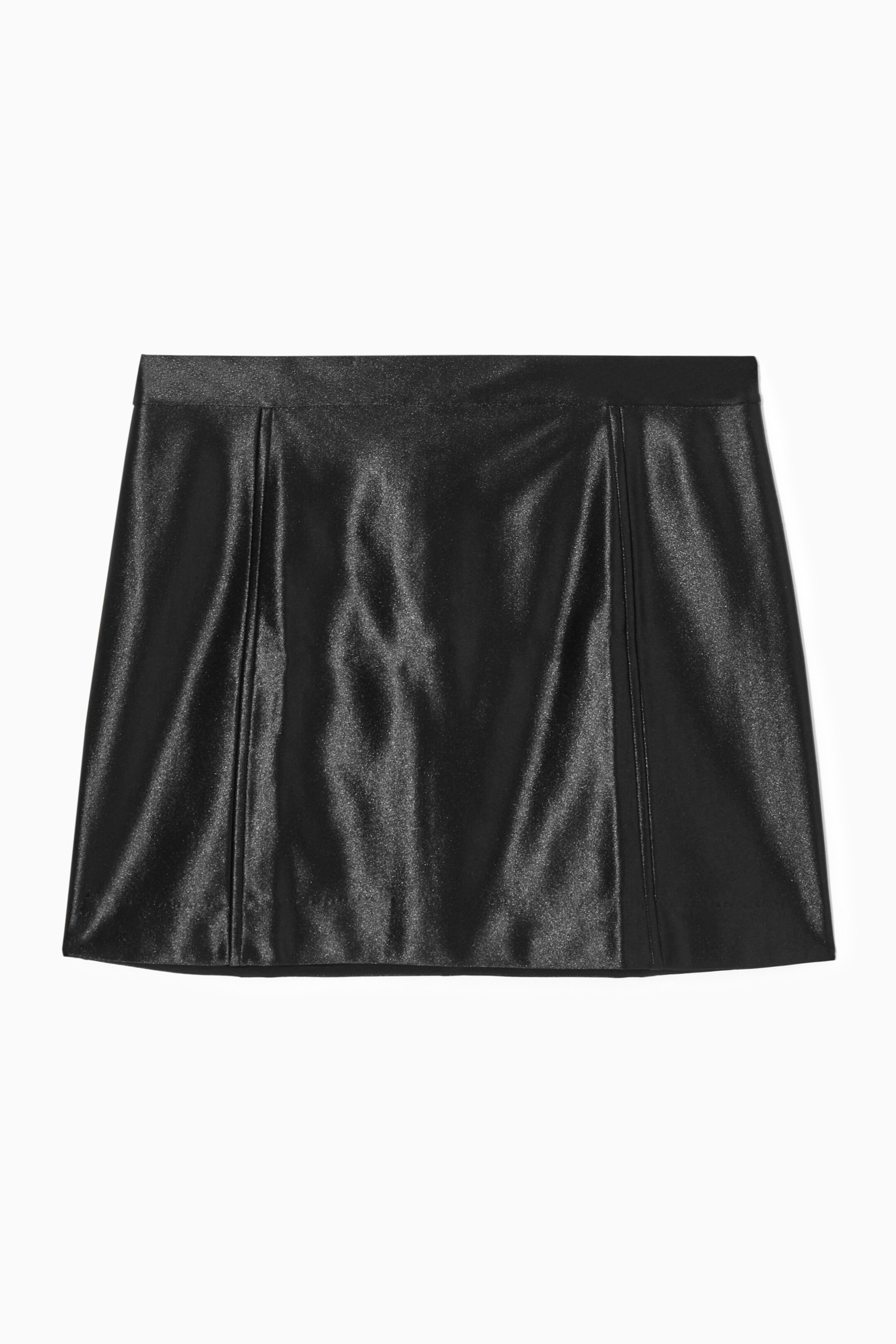 Ingrandisci l'immagine: HIGH-SHINE SATIN MINI SKIRT - BLACK - DONNA | H&M CH 1