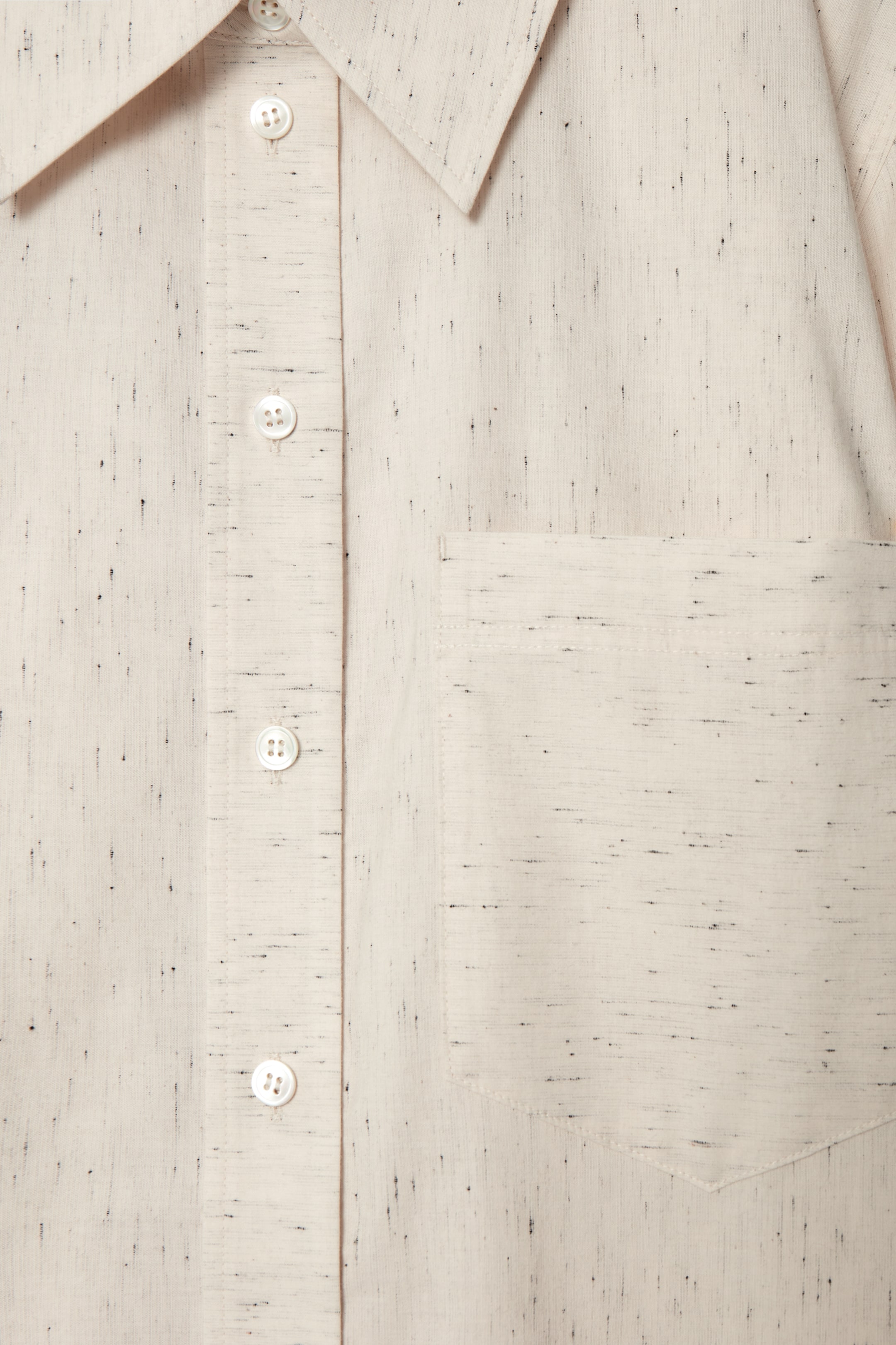 Grösseres Bild ansehen: GESPRENKELTES BAUMWOLLHEMD MIT NORMALER PASSFORM - CREME - DAMEN | H&M CH 8