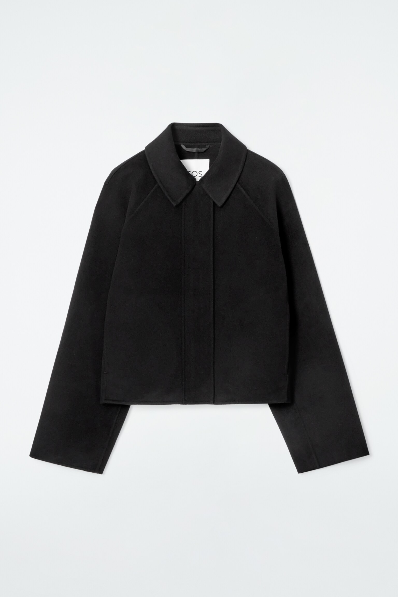 CHAQUETA CORTA DE LANA DE DOBLE FAZ - NEGRO - 2