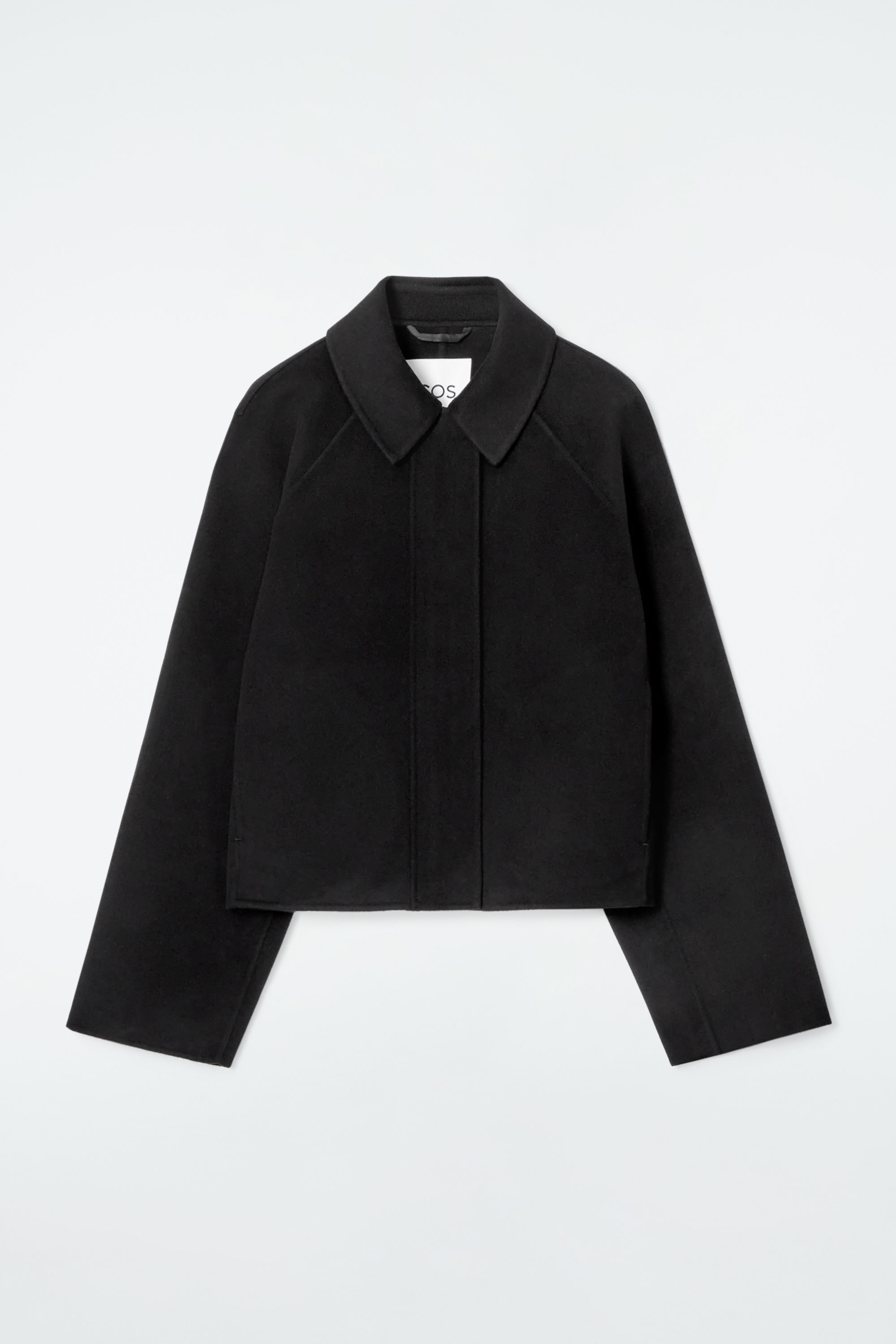 SHORT DOUBLE-FACED WOOL JACKET - BLACK | COS