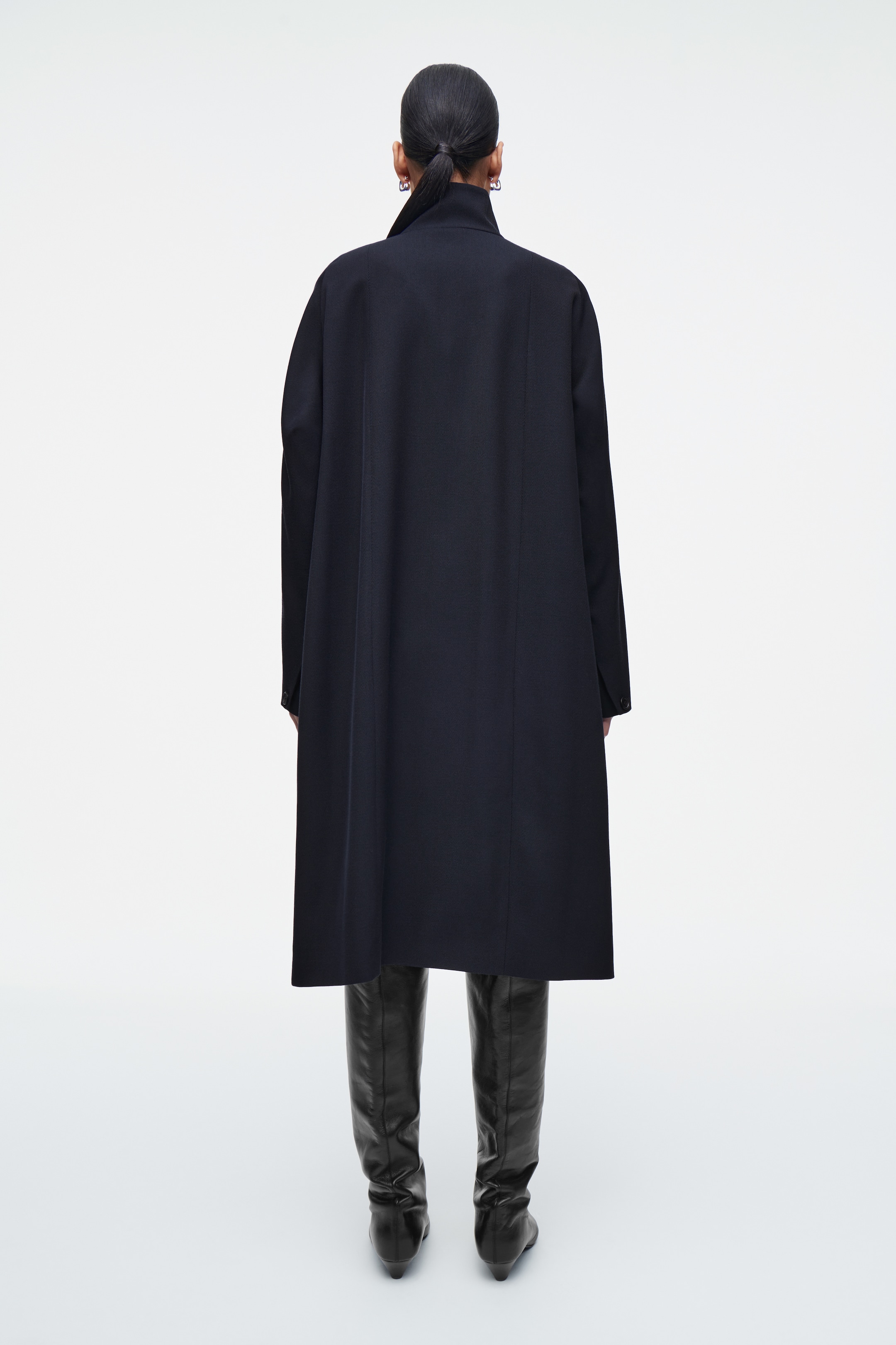 Agrandir l'image: MANTEAU TRAPÈZE EN LAINE MÉLANGÉE - BLEU MARINE - FEMME | H&M FR 5