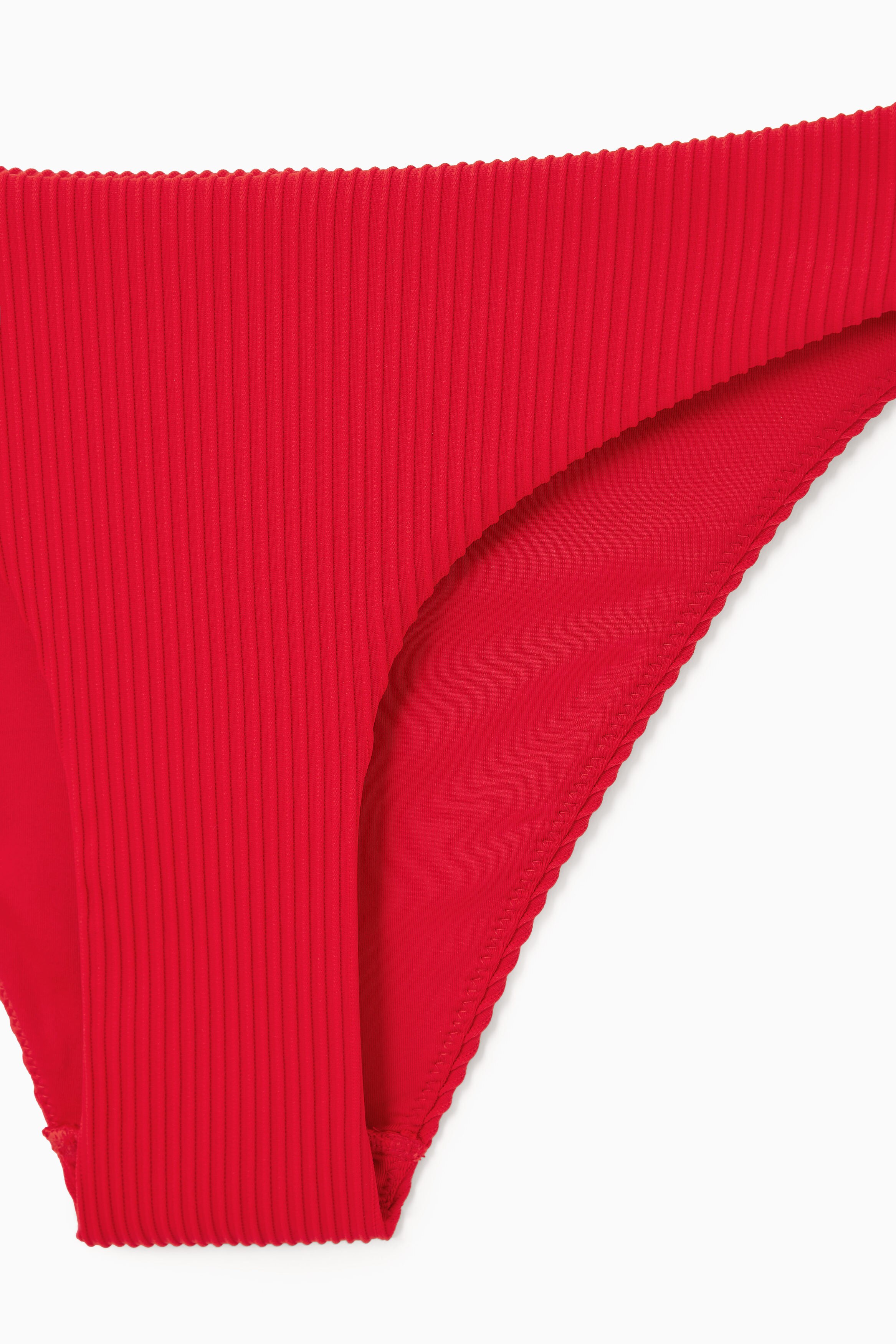 RIBBED BIKINI BRIEFS - BRIGHT RED | COS