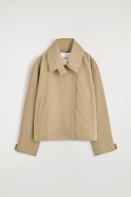 ROUNDED SHORT TRENCH COAT — BEIGE 10