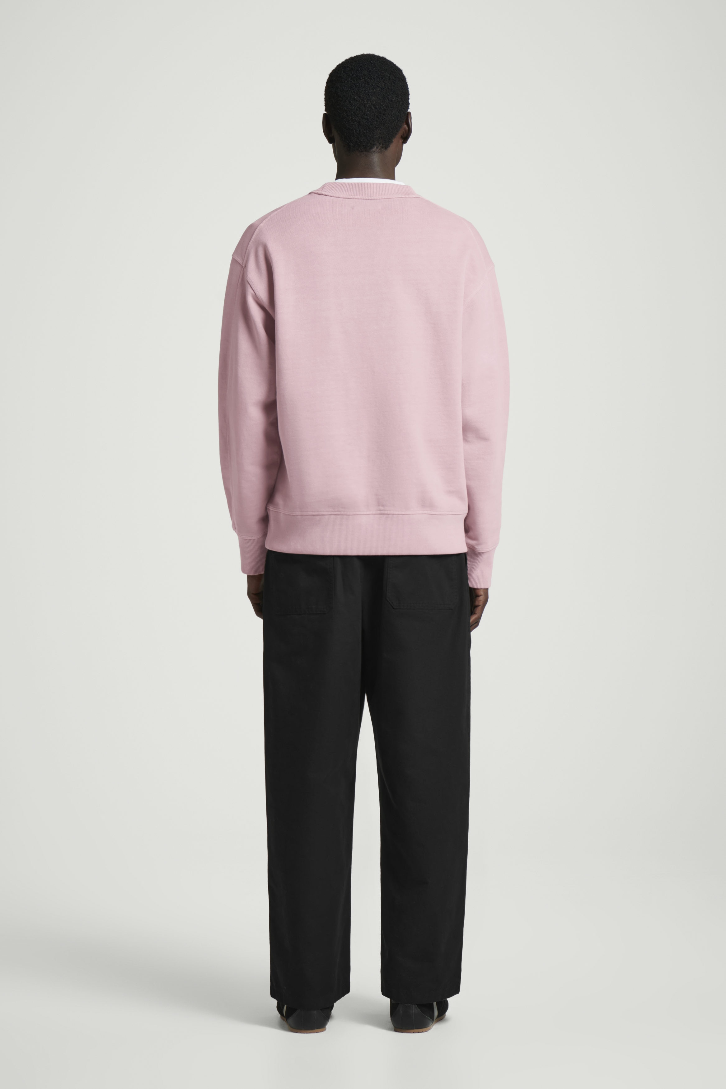 新品 YOASOBI crewneck pullover PINK RELAXED WASHED-COTTON SWEATSHIRT - PINK | COS