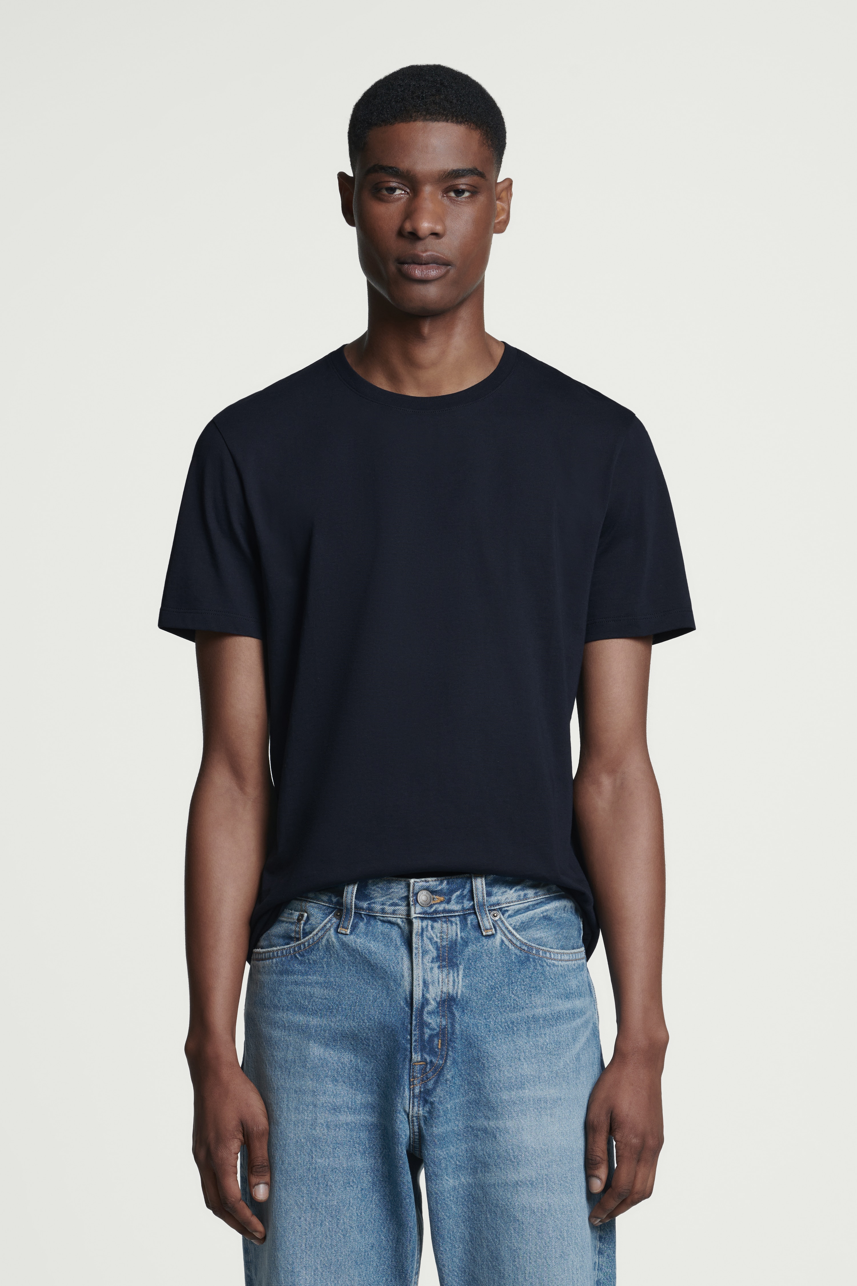 REGULAR COTTON T-SHIRT - NAVY/black/white/dark green