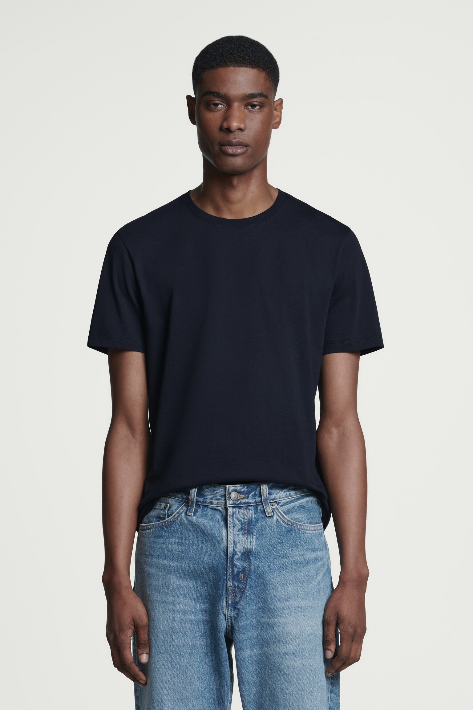 T-SHIRT IN COTONE DAL TAGLIO REGOLARE - BLU NAVY/verde scuro/nero/bianco/GRIGIO MÉLANGE
