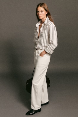 CHORD STRAIGHT-LEG JEANS — WHITE 7