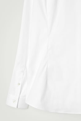 SLIM TAILORED POPLIN SHIRT — WHITE 1