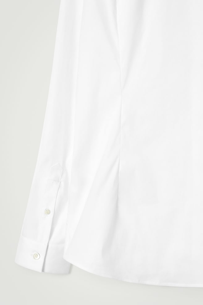 SLIM TAILORED POPLIN SHIRT — WHITE