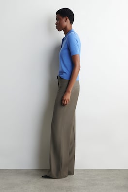 SHRUNKEN WOOL-BLEND POLO SHIRT — BLUE 3