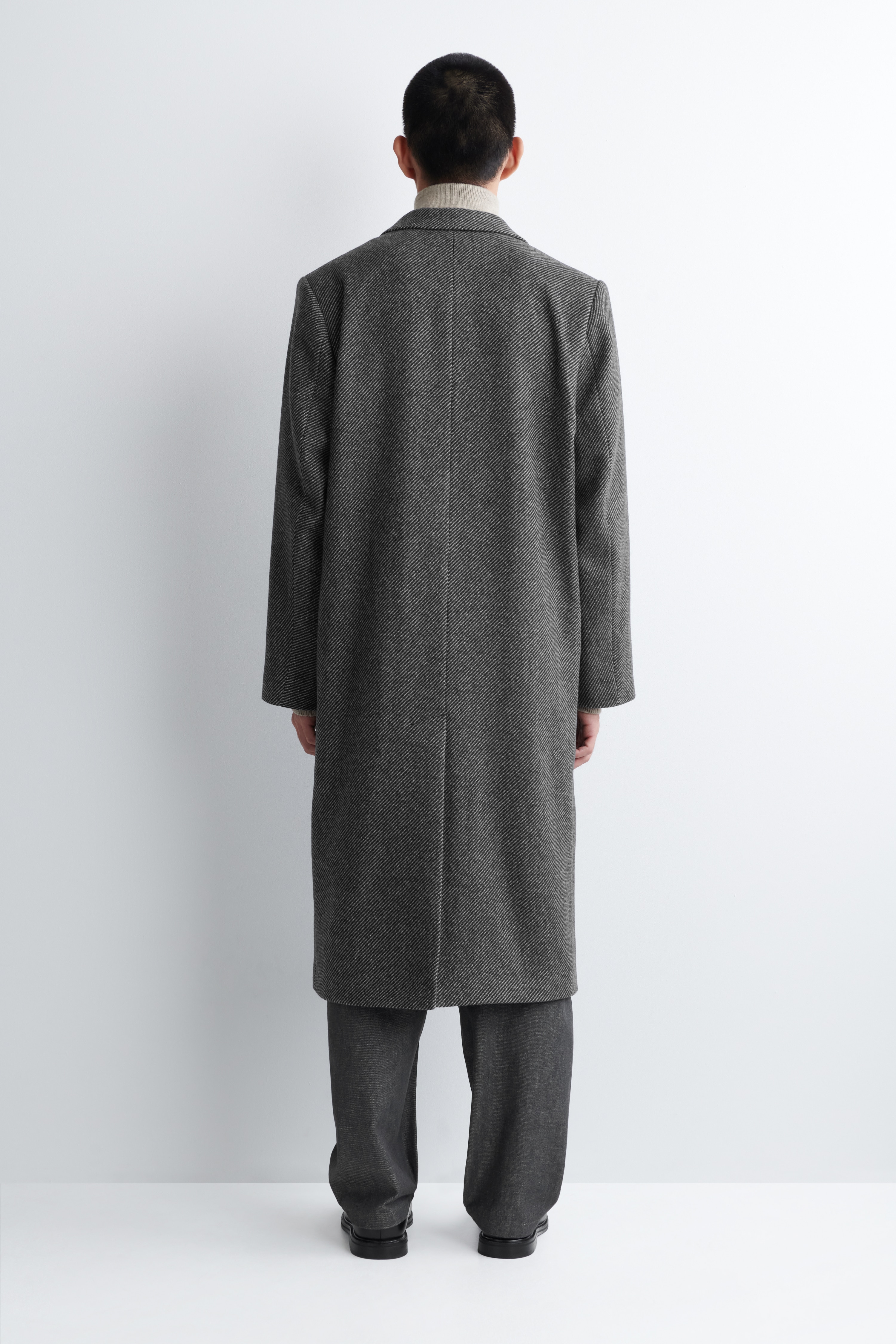 Manteau H&M Homme - Taille 38 - Gris Moyen - Laine - Occasion Très Bon état