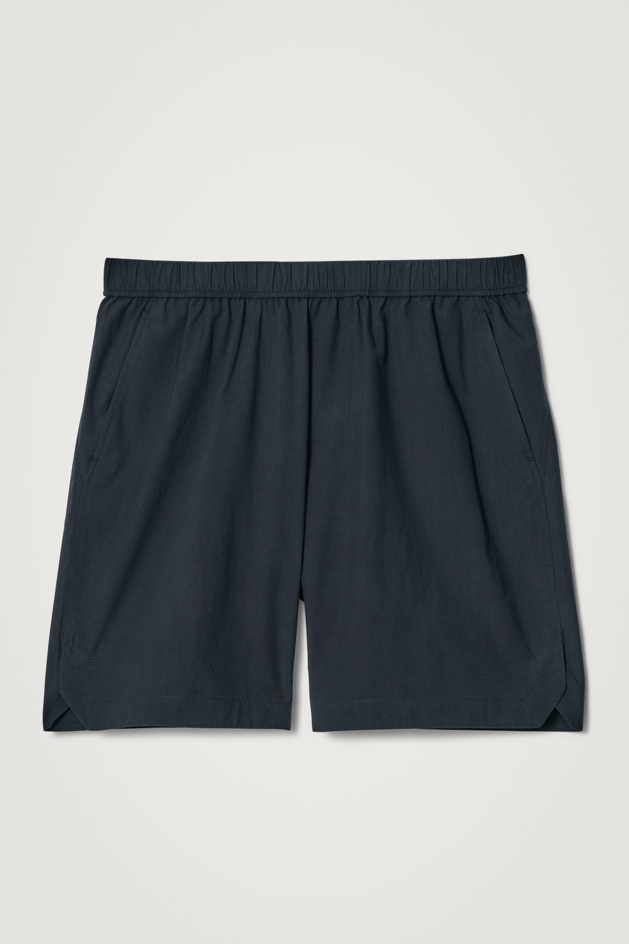 PIMA COTTON ELASTICATED SHORTS - NAVY | COS