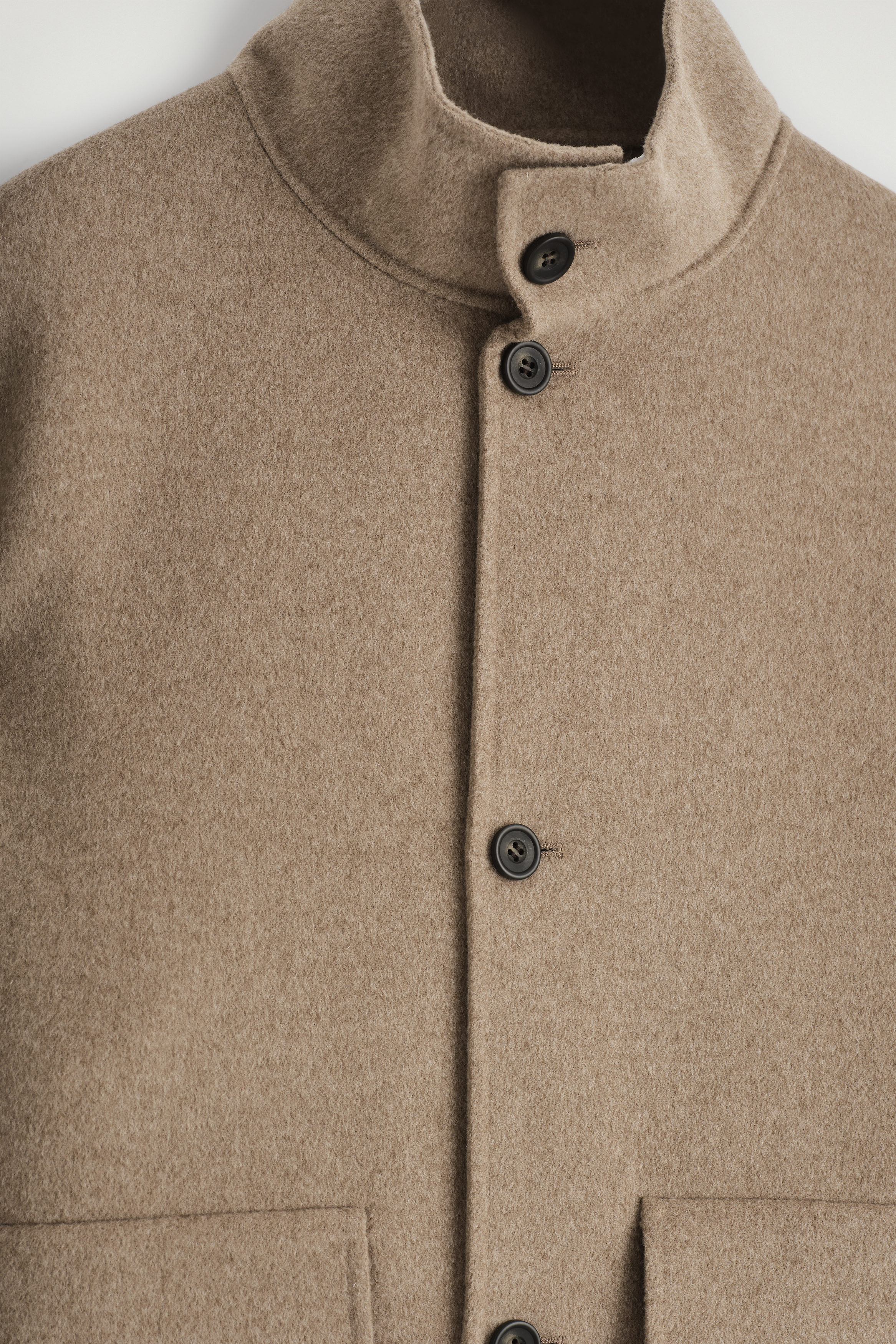 DOUBLE-FACED WOOL MOCK NECK JACKET - CAMEL | COS US