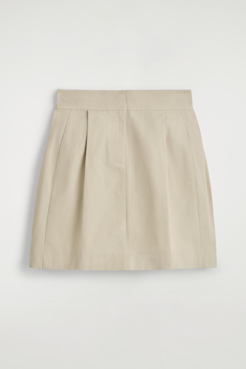 Pleated Buckle-Detail Mini Skirt