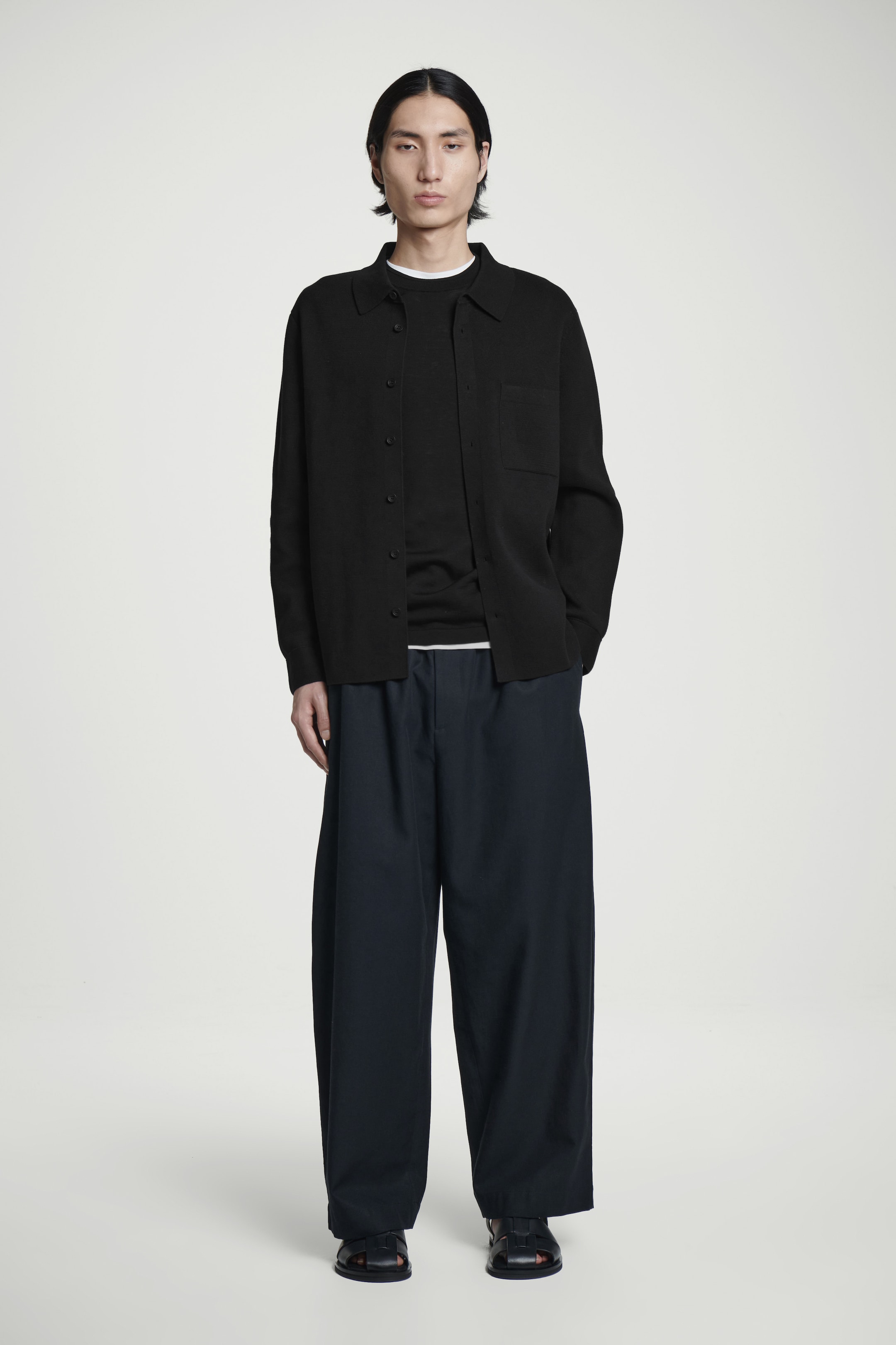 View larger image: MILANO-KNIT COTTON SHIRT - BLACK - Men | H&M GB 2