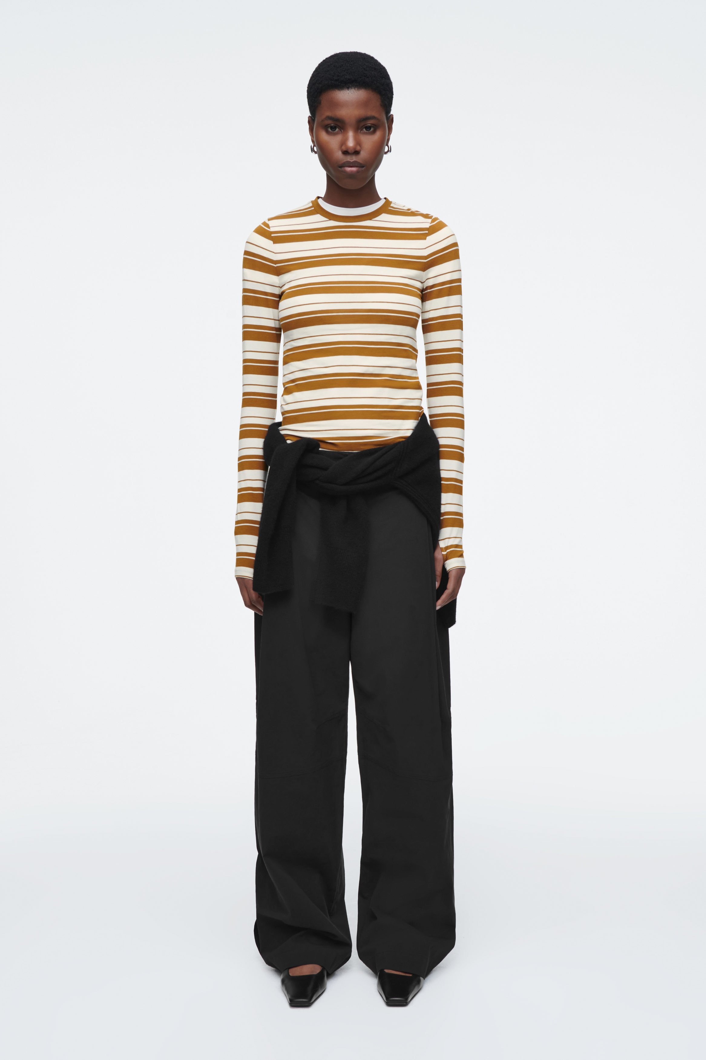 [COVERNAT]★24FW★韓国人気★BASIC C LOGO STRIPE LONG SLEEVE Covernat Unisex C Logo Oxford Stripes Shirt Green | Striped