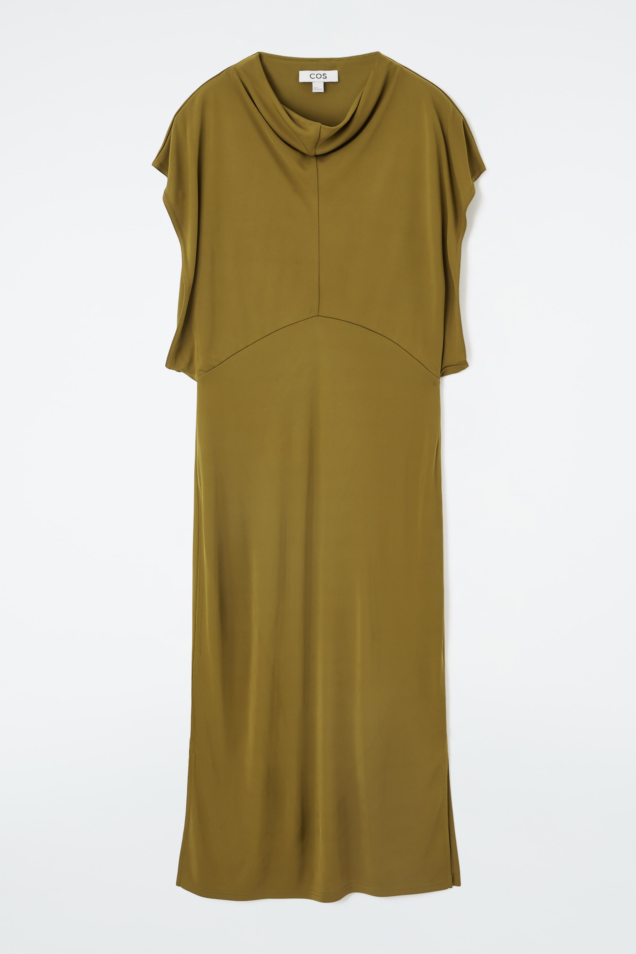 Grösseres Bild ansehen: DRAPIERTES MIDIKLEID MIT WASSERFALLAUSSCHNITT - KHAKI - DAMEN | H&M CH 1