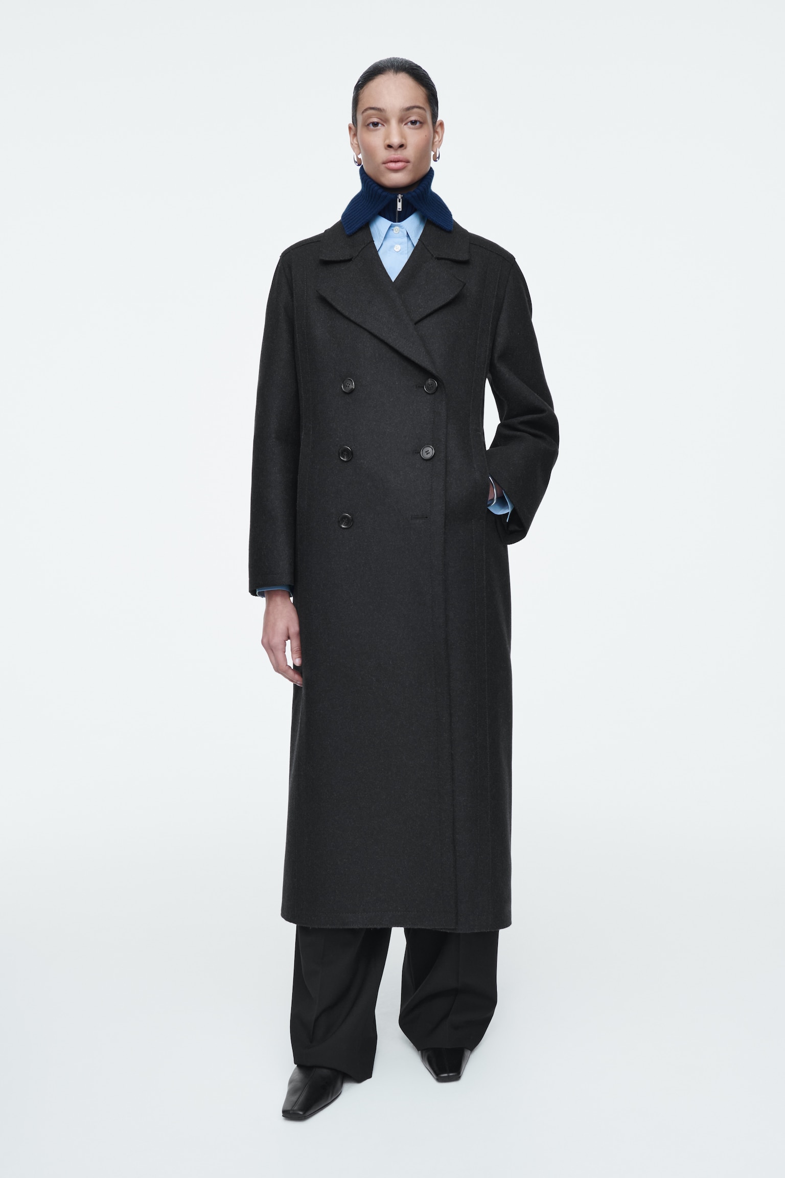 CASHMERE COLLAR - DARK BLUE