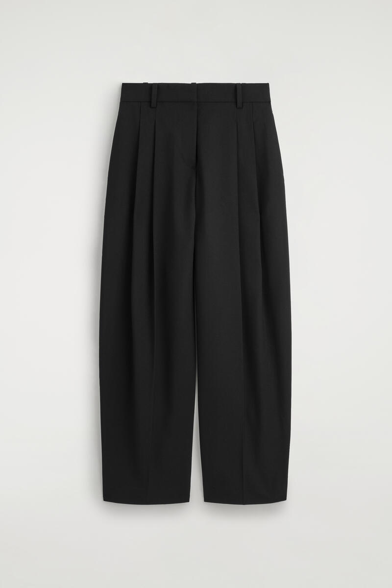 Pleated Wool-Blend Straight-Leg Pants