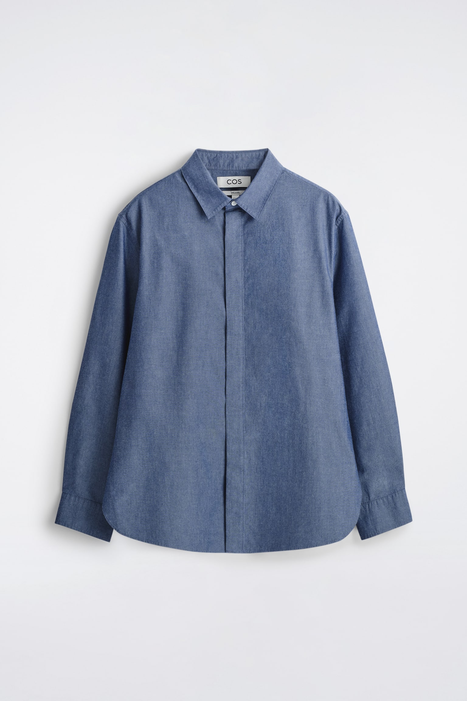 CHEMISE À MANCHES LONGUES EN CHAMBRAY - BLEU - 2