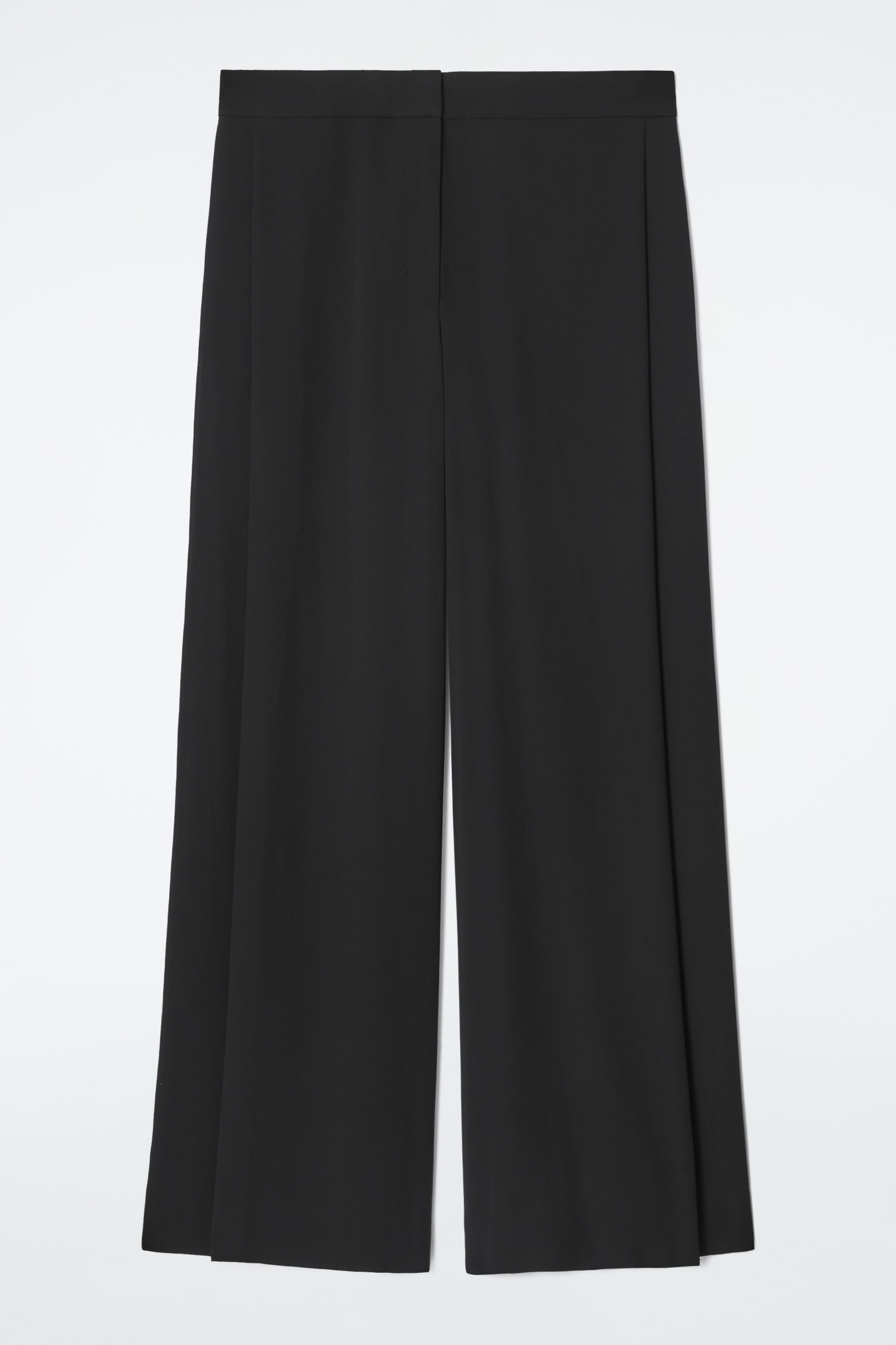 Grotere afbeelding bekijken: REGULAR TAILORED SHEER WIDE-LEG TROUSERS - BLACK - DAMES | H&M NL 1