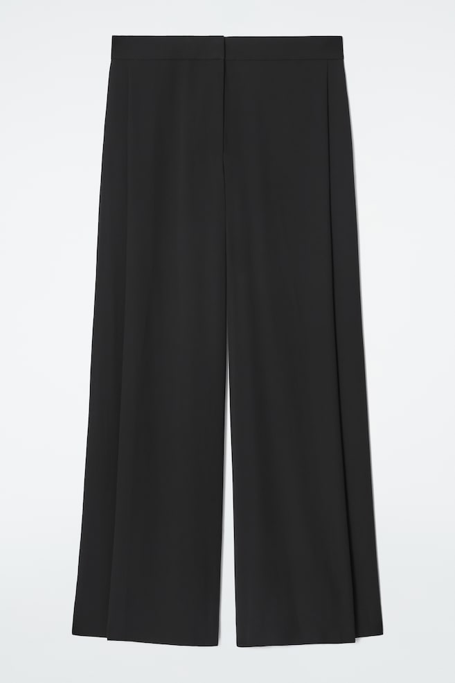 REGULAR TAILORED SHEER WIDE-LEG TROUSERS - BLACK - 1