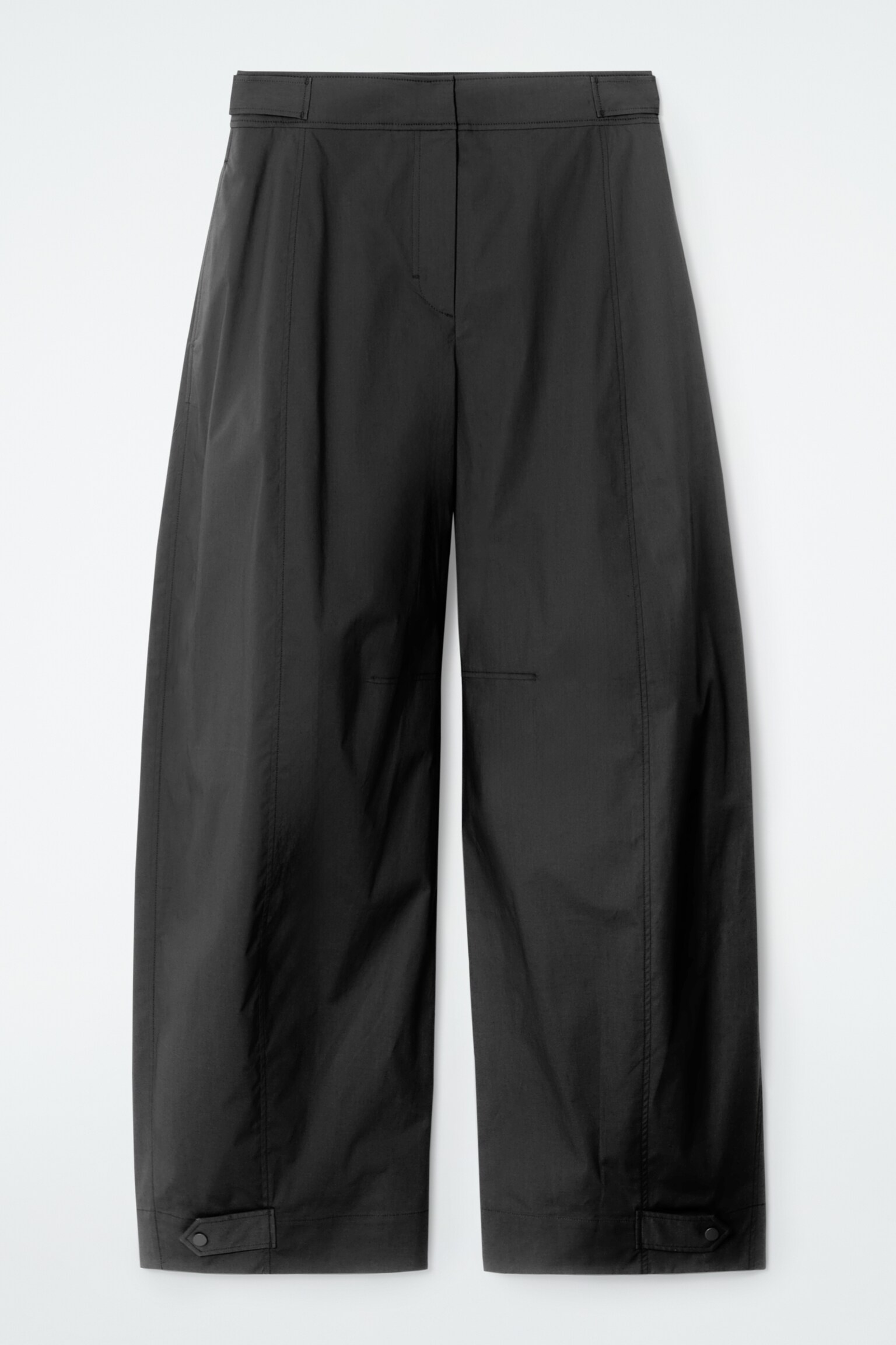 BARREL-LEG UTILITY TROUSERS - BLACK