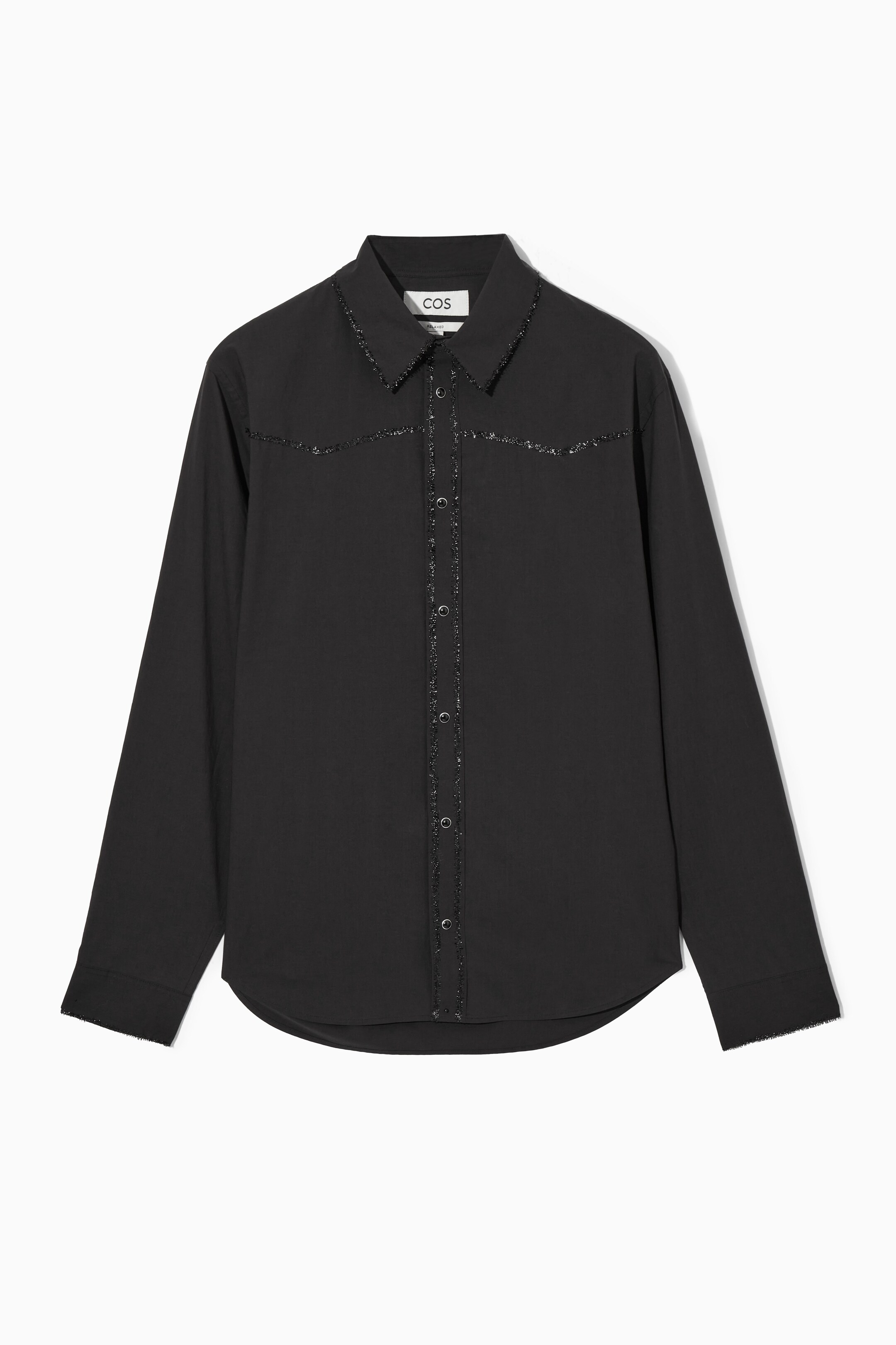 View larger image: RELAXED EMBELLISHED WESTERN COTTON SHIRT - BLACK - Men | H&M GB 1