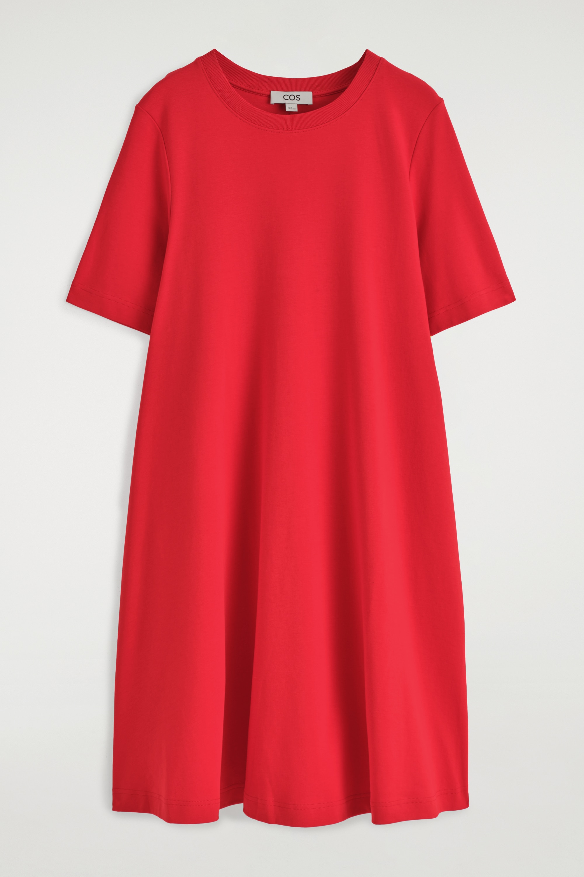 ROBE T-SHIRT TRAPÈZE COURTE - ROUGE/NOIR/BLANC