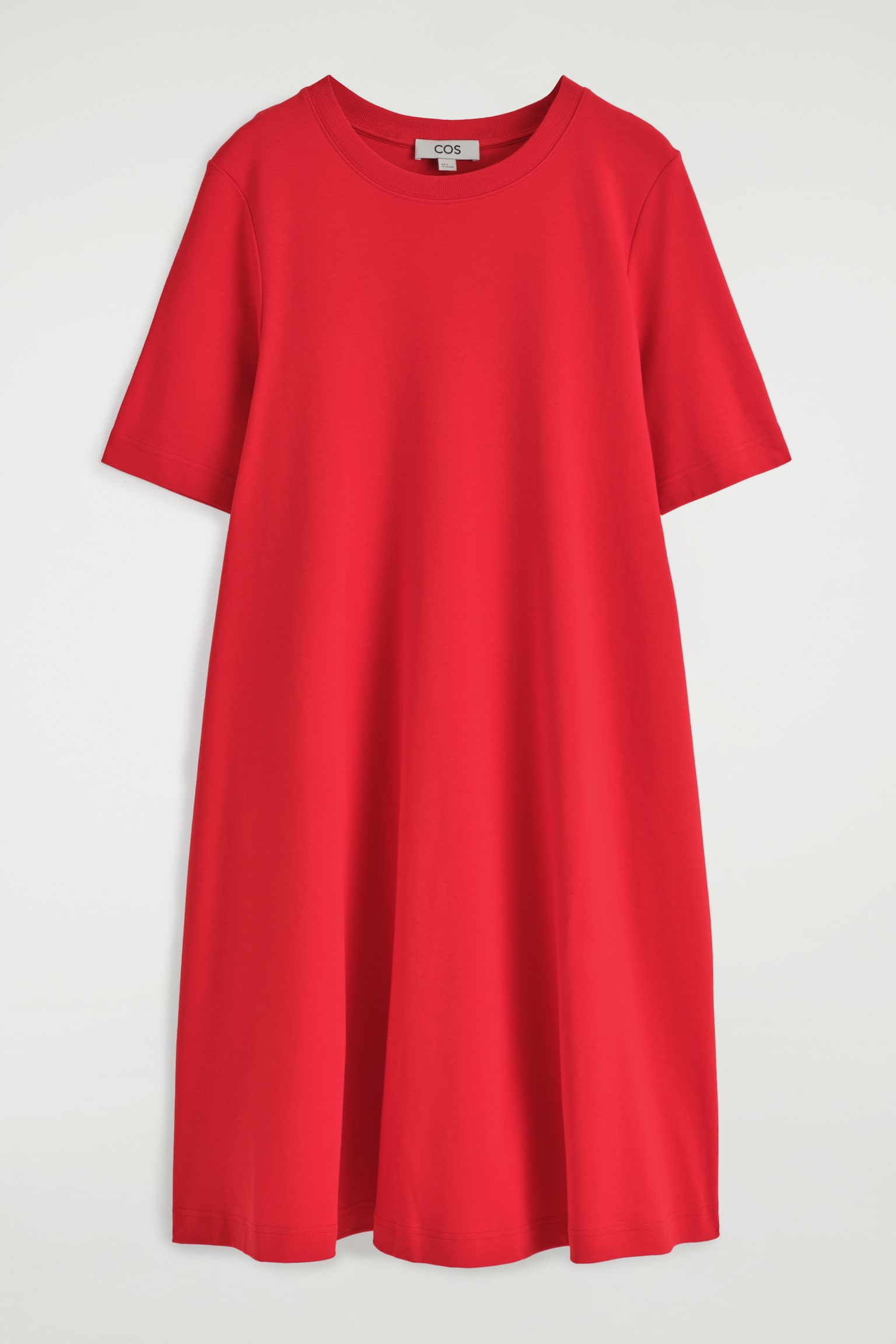 ABITO T-SHIRT MINI A TRAPEZIO - ROSSO/NERO/BIANCO - 2