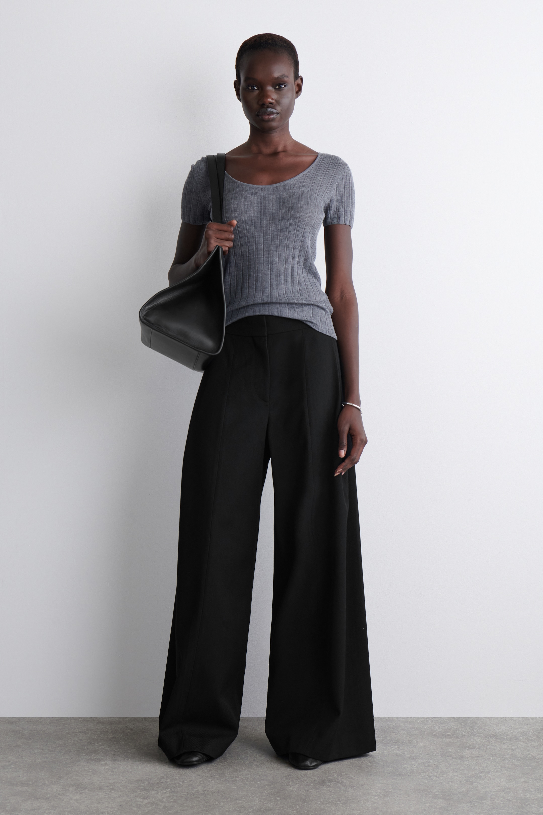 Grotere afbeelding bekijken: RELAXTE WOL-MIX WIJDE BROEK - ZWART - DAMES | H&M BE 1