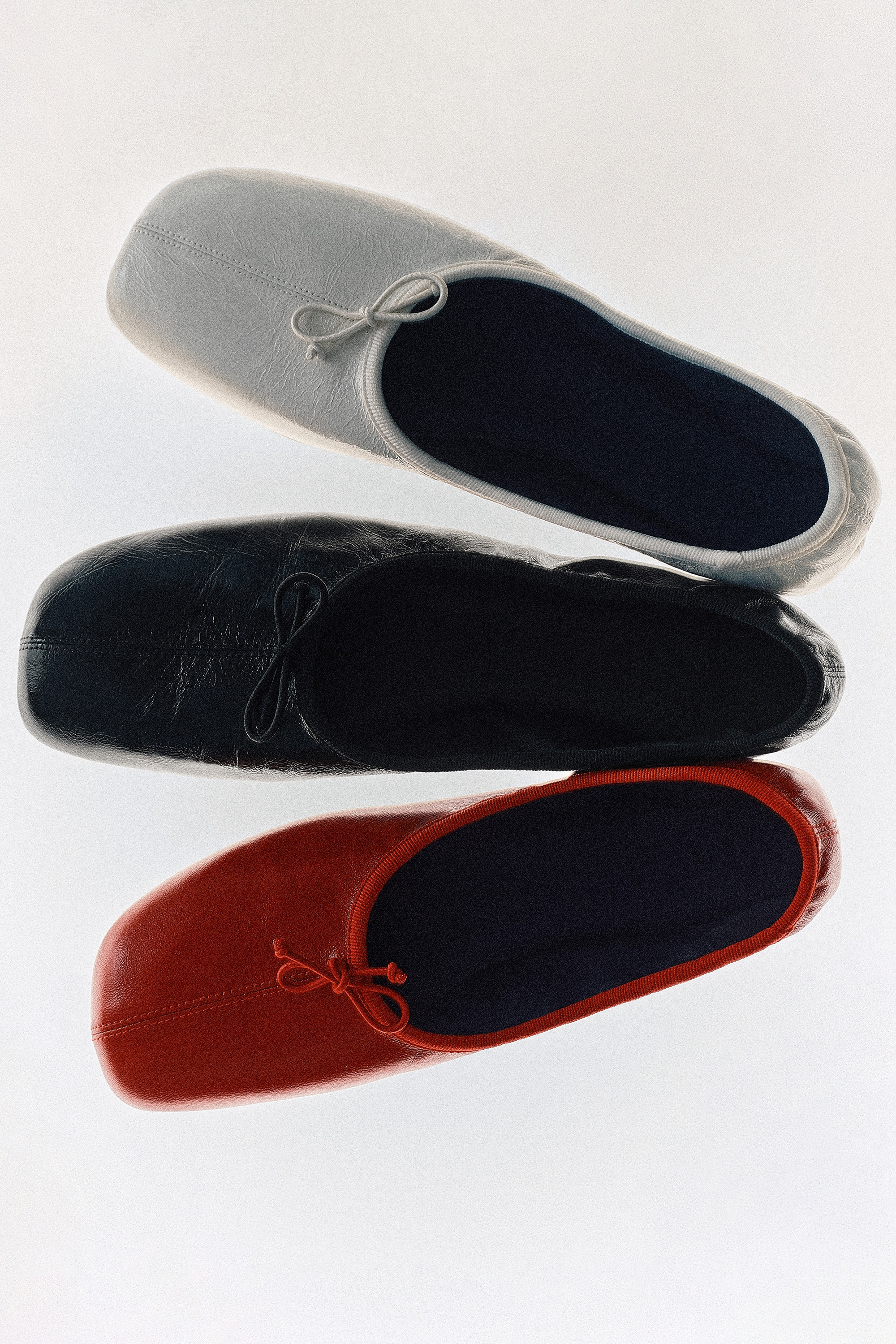 BALLERINE IN PELLE - NERO/BIANCO/ROSSO