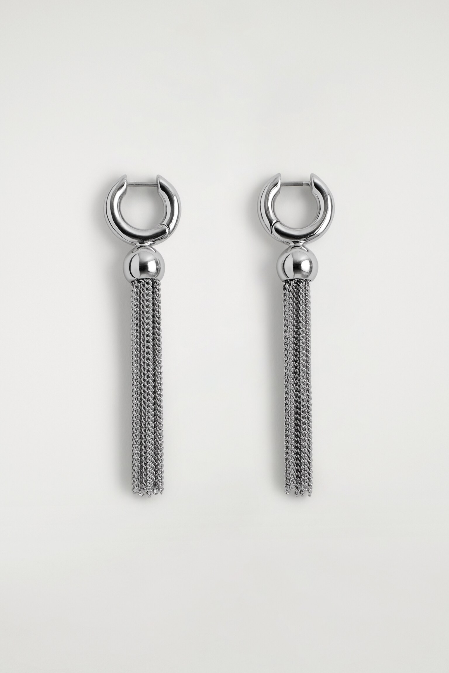 PENDIENTES CON FLECOS DE CADENA - PLATEADO - 2
